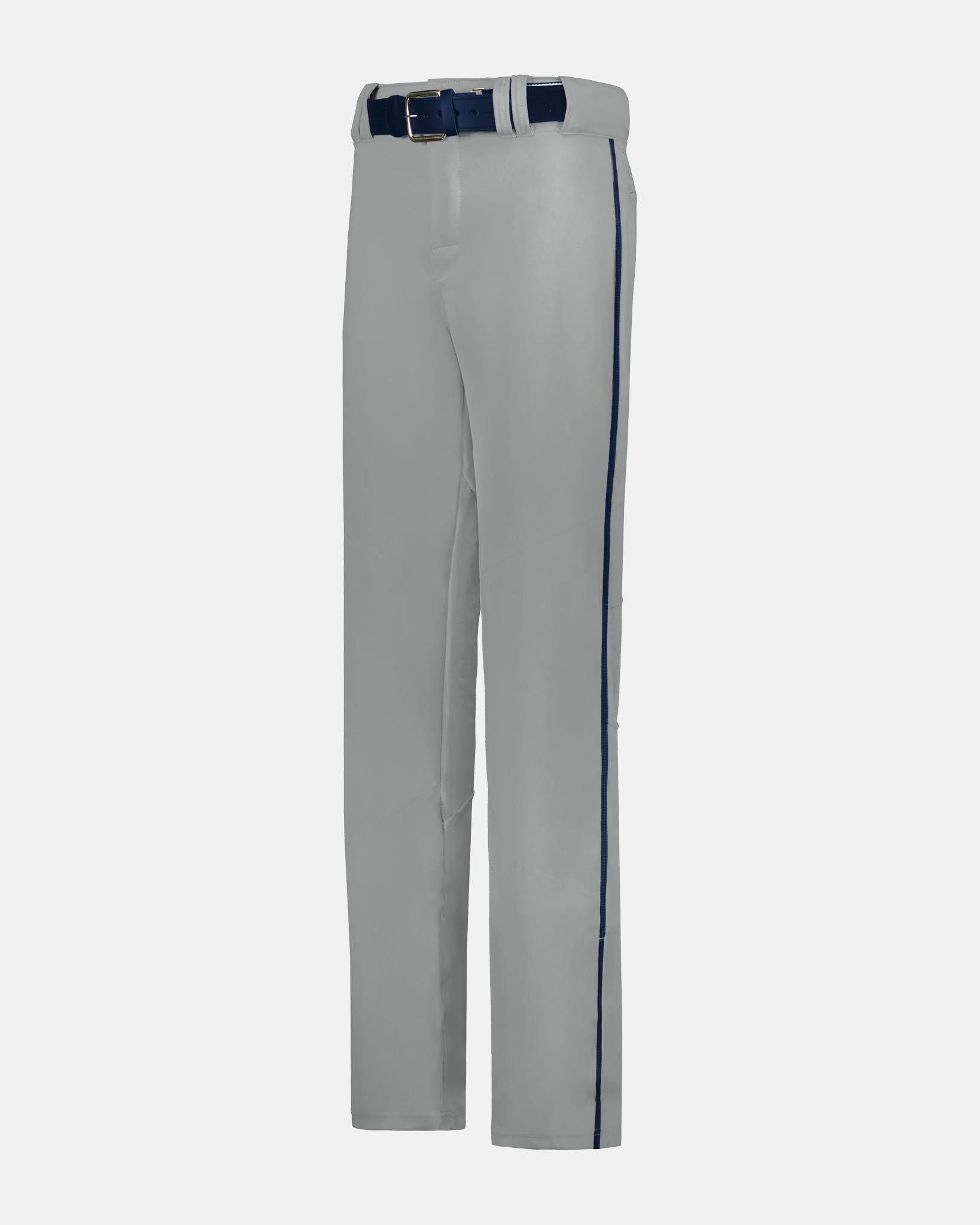 Alleson Crush Piped Baseball Pant "Open Bottom", Dunkelgrau/Navy Blau-DIAMOND PRIDE