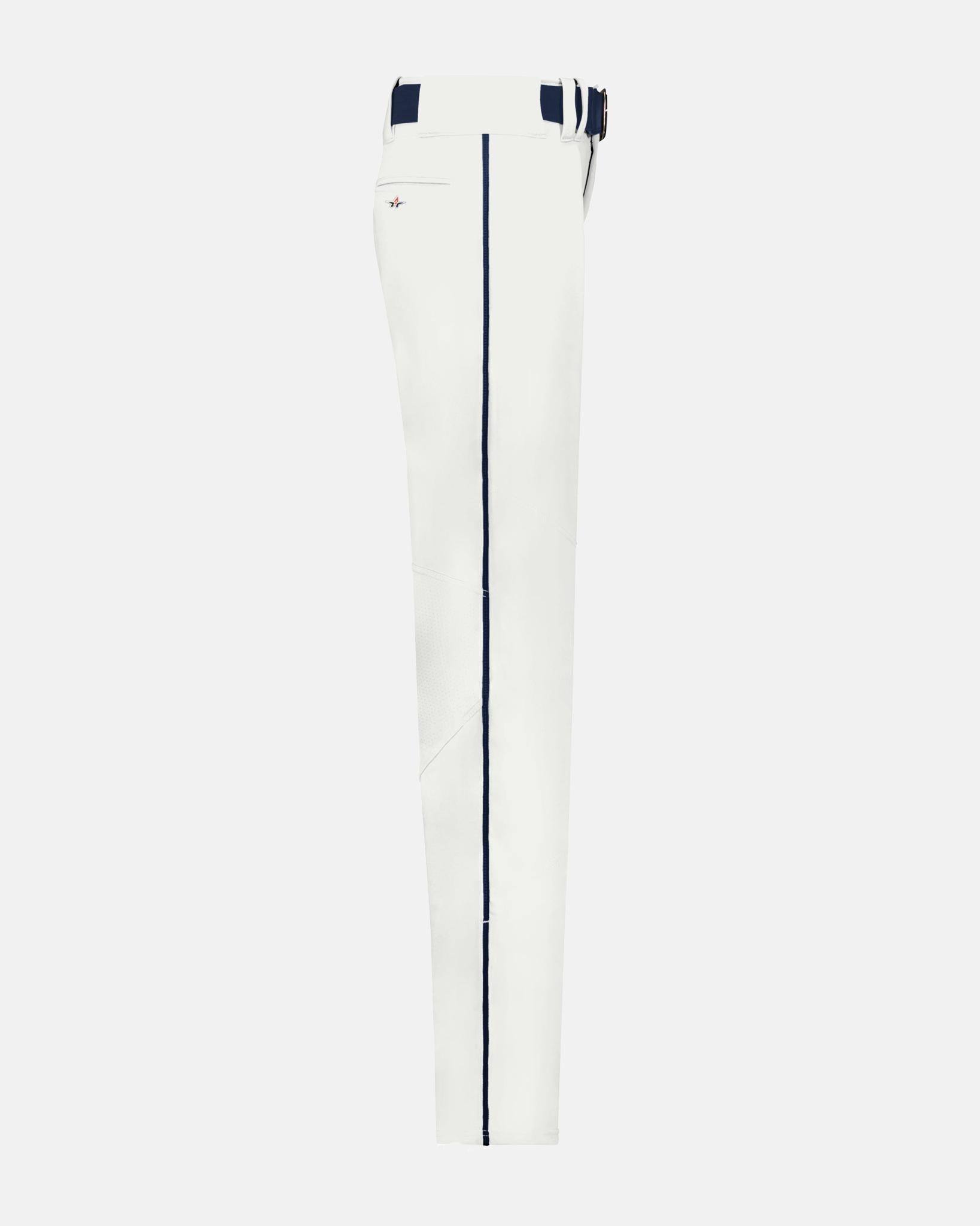 Alleson Crush Piped Baseball Pant "Open Bottom", Weiss/Navy Blau-DIAMOND PRIDE