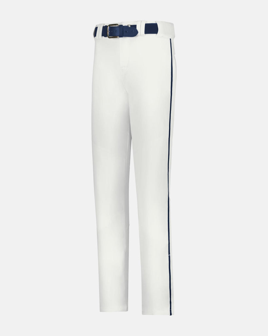 Alleson Crush Piped Baseball Pant "Open Bottom", Weiss/Navy Blau-DIAMOND PRIDE