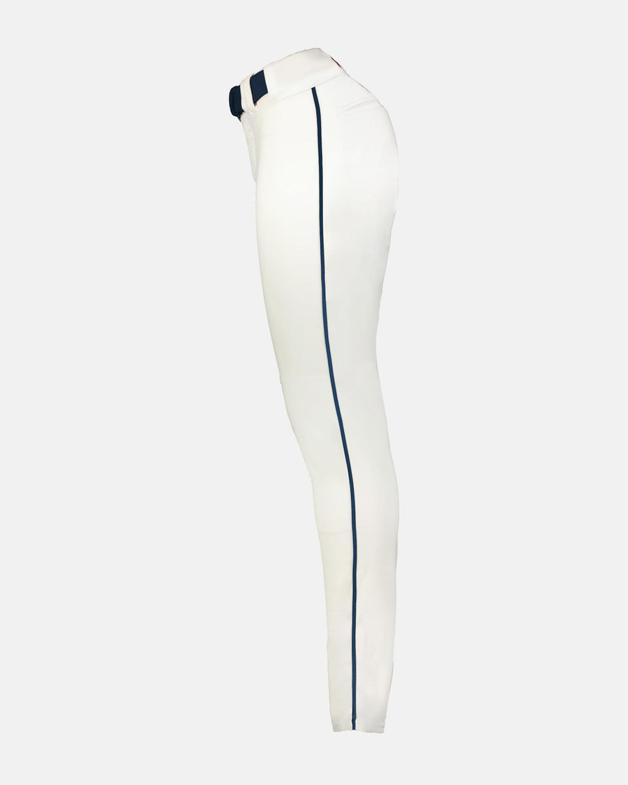 Alleson Crush Tapered Piped Baseball Pant, Weiss/Navy Blau-DIAMOND PRIDE