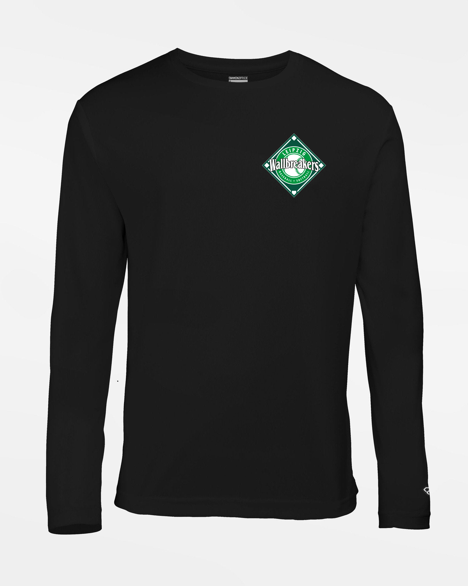 Diamond Pride Basic Functional Longsleeve Shirt "Leipzig Wallbreakers", Crest & Primary Logo, schwarz