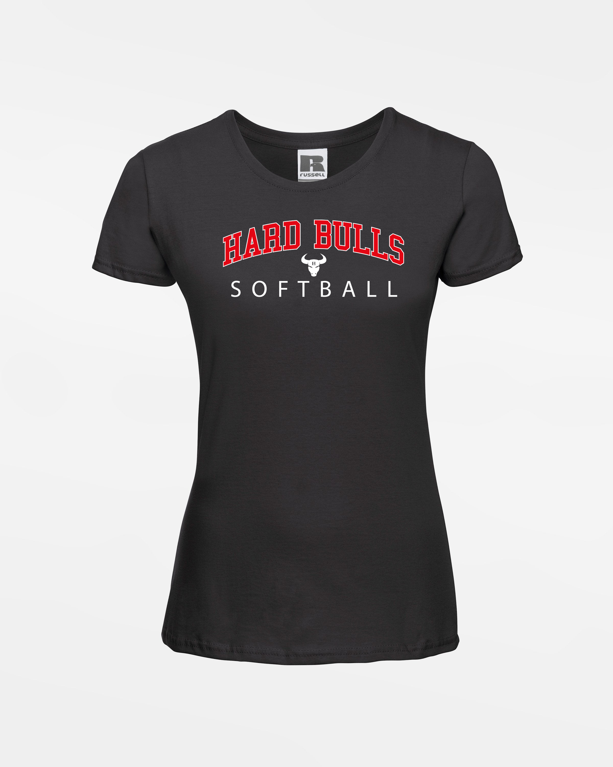 Russell Ladies Basic T-Shirt "Hard Bulls", City Softball, schwarz