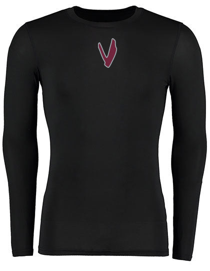 Diamond Pride Basic Compression Longsleeve Shirt "Wesseling Vermins", V, schwarz-DIAMOND PRIDE