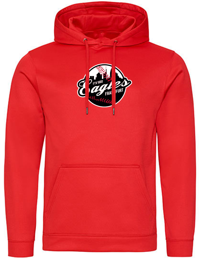 Diamond Pride Basic Functional Hoodie "Frankfurt Eagles", Crest, rot-DIAMOND PRIDE