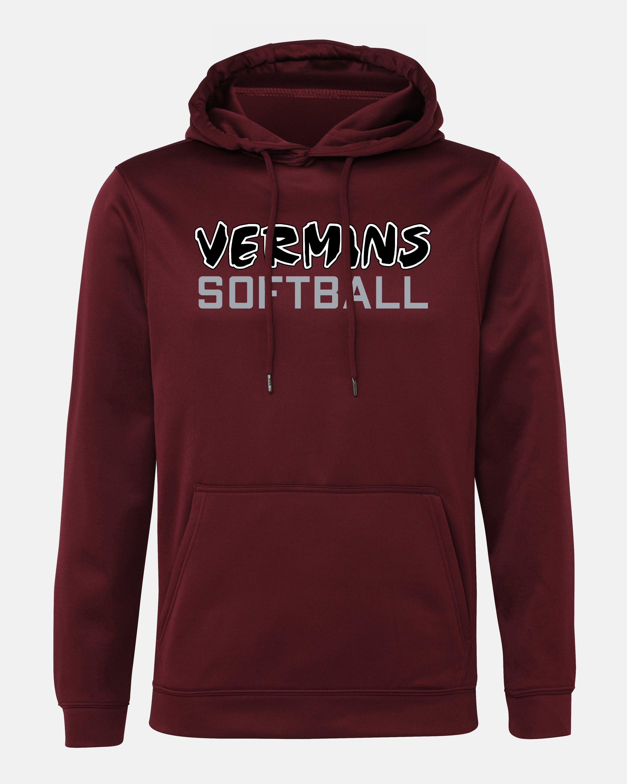 Diamond Pride Basic Functional Hoodie "Wesseling Vermins", Old Vermins Softball, maroon-rot-DIAMOND PRIDE