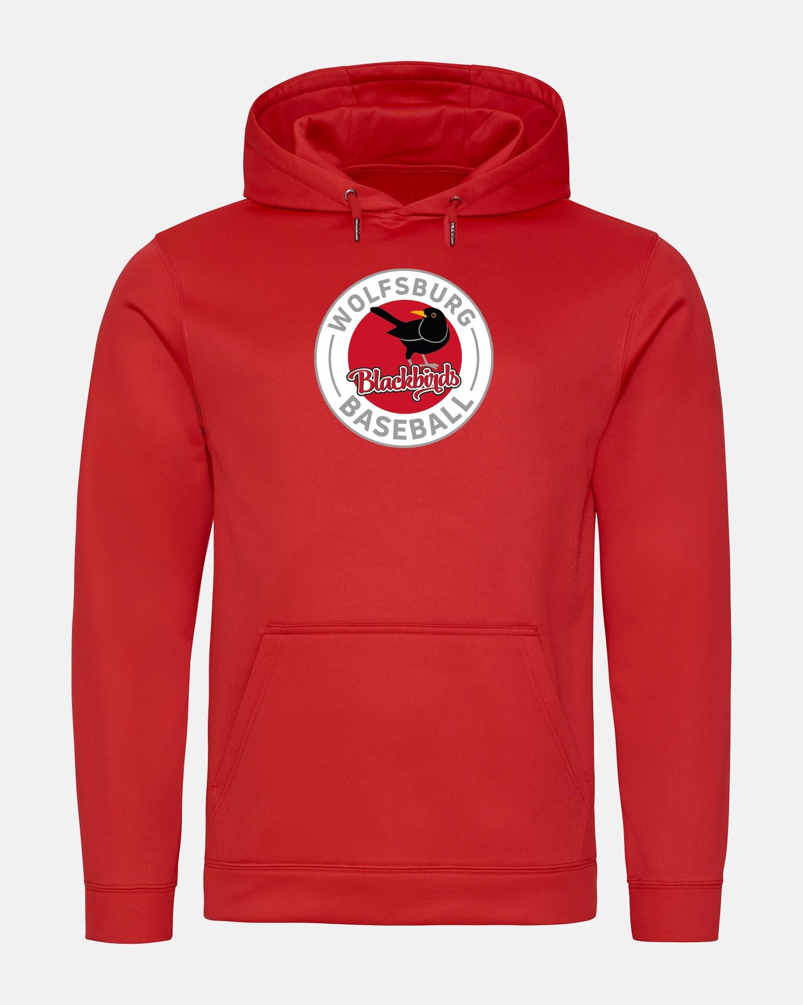 Diamond Pride Basic Functional Hoodie "Wolfsburg Blackbirds", Crest, rot-DIAMOND PRIDE