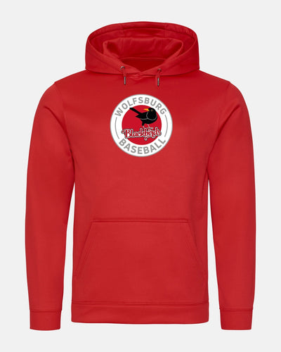 Diamond Pride Basic Functional Hoodie "Wolfsburg Blackbirds", Crest, rot-DIAMOND PRIDE