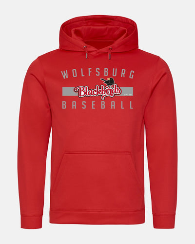 Diamond Pride Basic Functional Hoodie "Wolfsburg Blackbirds", Script, rot-DIAMOND PRIDE