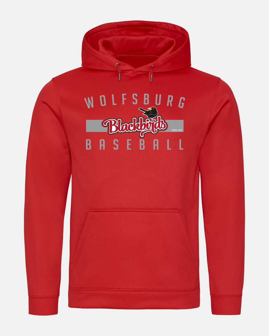 Diamond Pride Basic Functional Hoodie "Wolfsburg Blackbirds", Script, rot-DIAMOND PRIDE