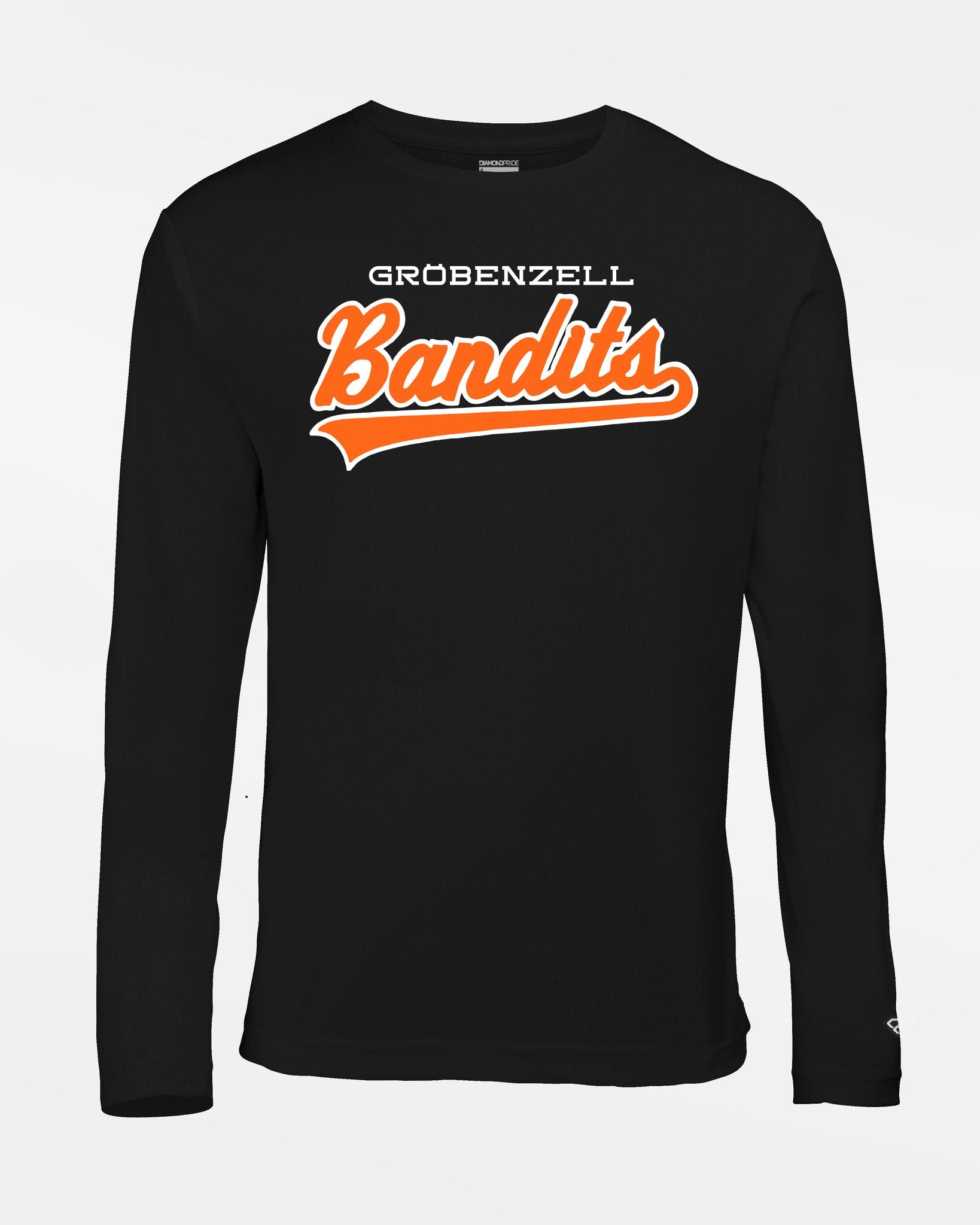 Diamond Pride Basic Functional Longsleeve Shirt "Gröbenzell Bandits", City, schwarz-DIAMOND PRIDE