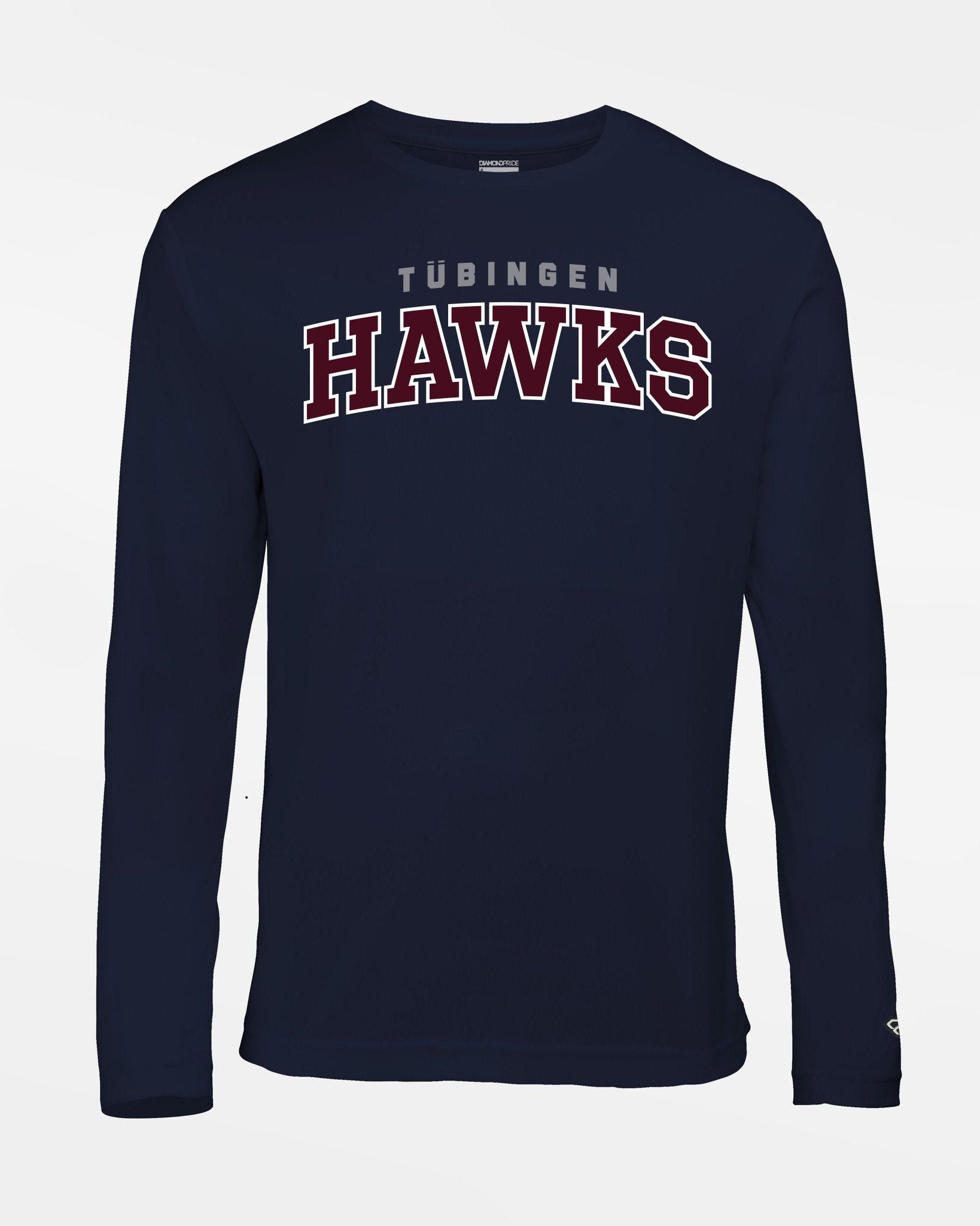 Diamond Pride Basic Functional Longsleeve Shirt "Tübingen Hawks", Script, navy blau-DIAMOND PRIDE