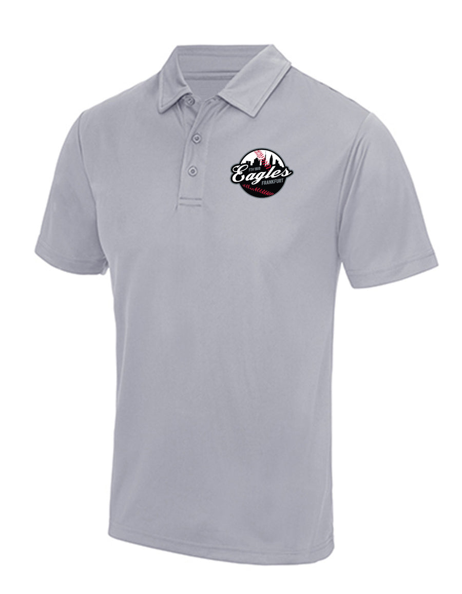 Diamond Pride Basic Functional Polo-Shirt "Frankfurt Eagles", Crest, heather grau-DIAMOND PRIDE