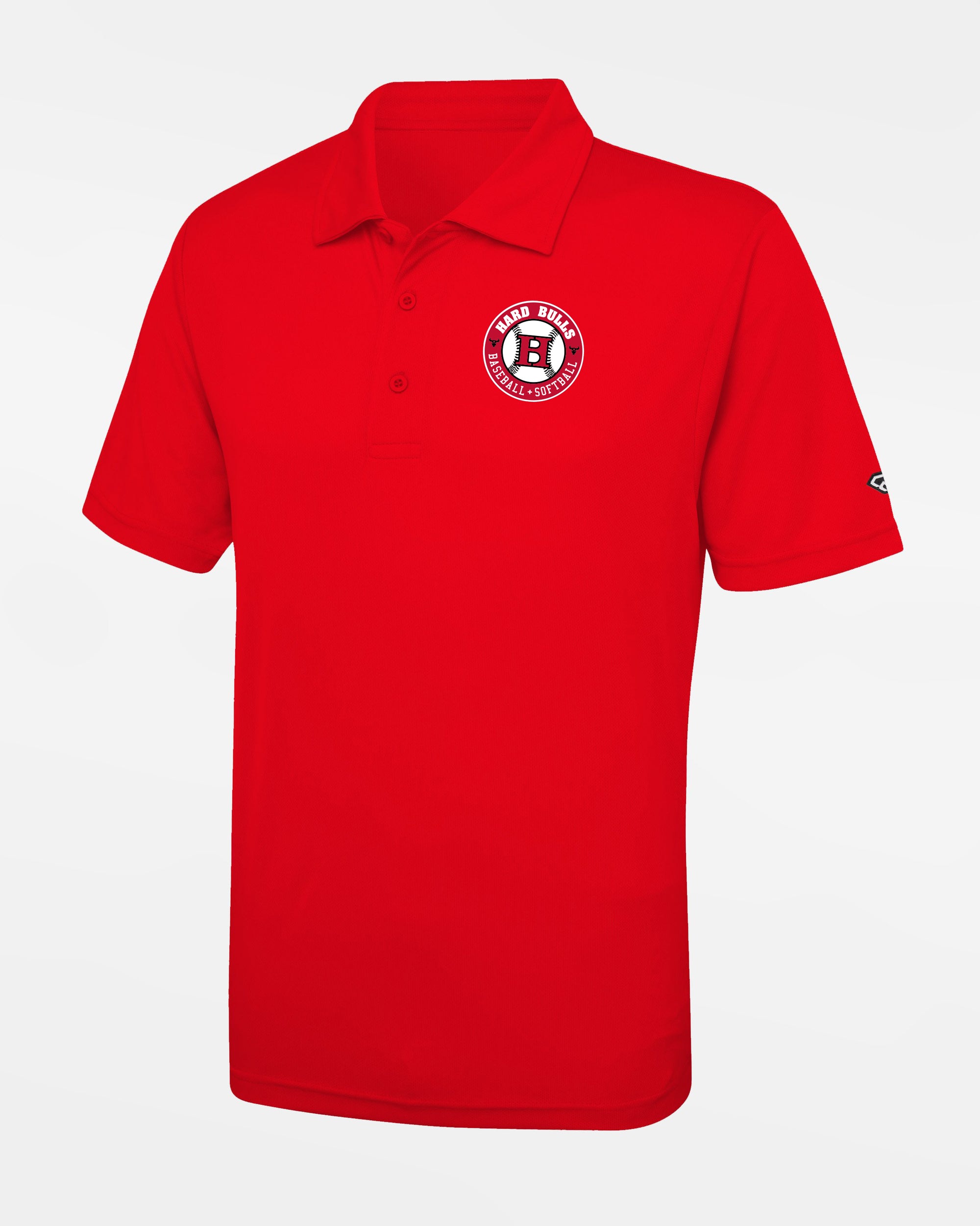 Diamond Pride Basic Functional Polo-Shirt "Hard Bulls", Crest, rot-DIAMOND PRIDE