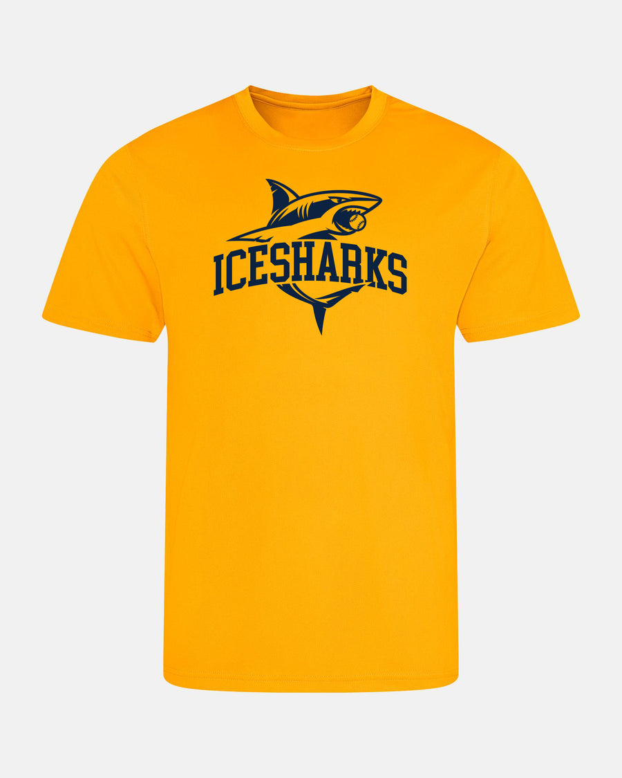 Diamond Pride Basic Functional T-Shirt "Altdorf Icesharks", Shark & Script, gelb-DIAMOND PRIDE