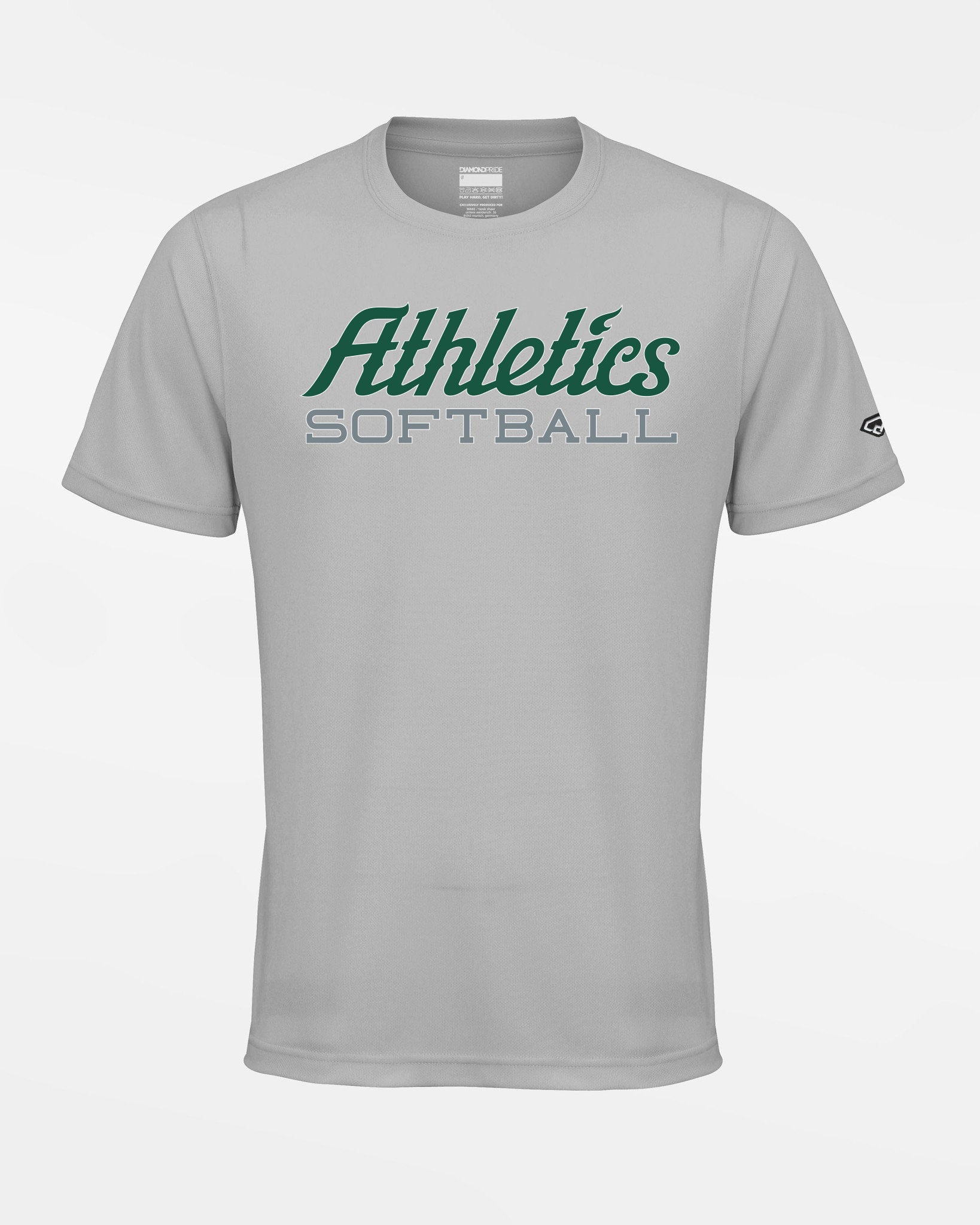Diamond Pride Basic Functional T-Shirt "Attnang Athletics", Softball, grau-DIAMOND PRIDE