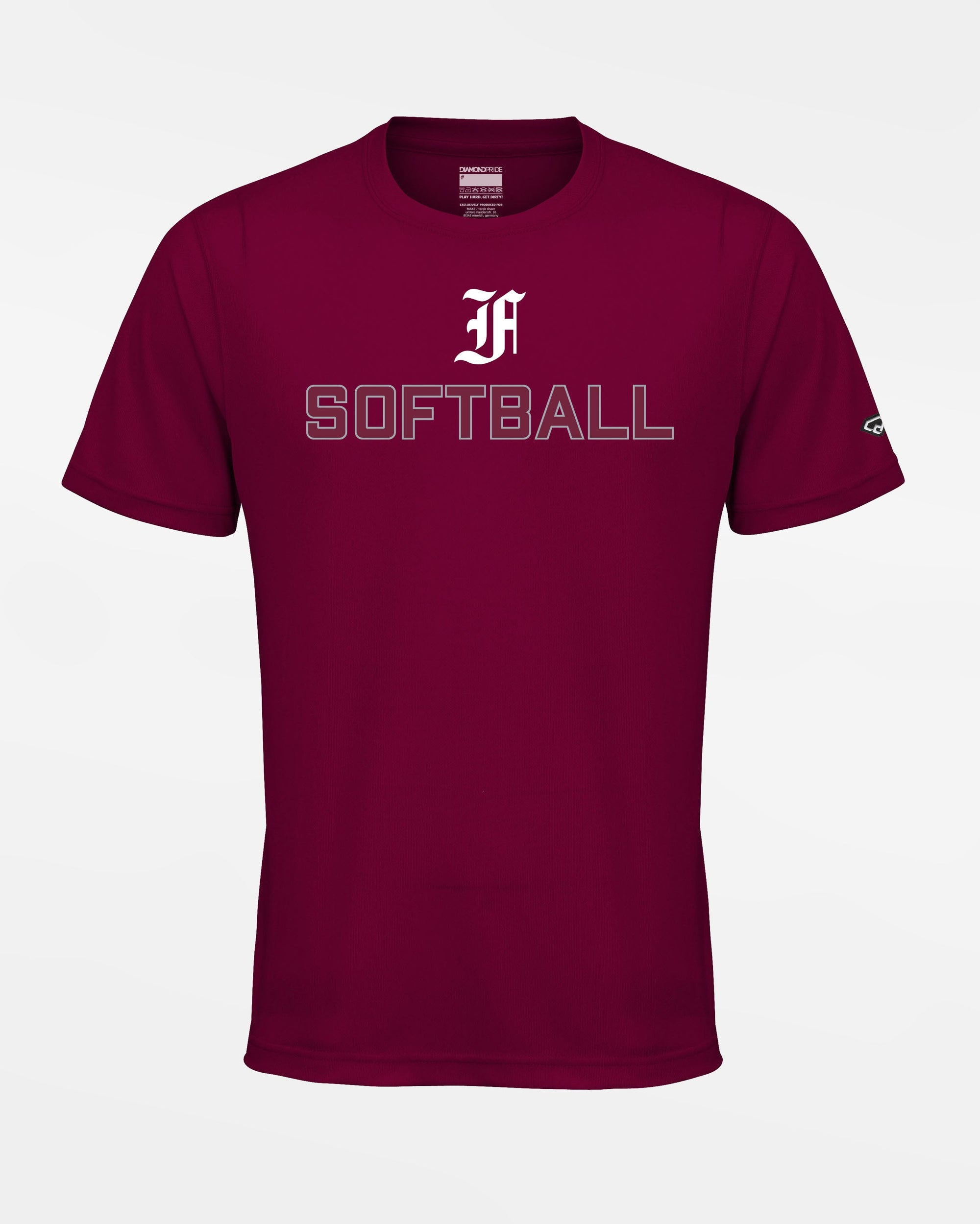 Diamond Pride Basic Functional T-Shirt, "Berlin Flamingos", F & Softball, burgundy-DIAMOND PRIDE