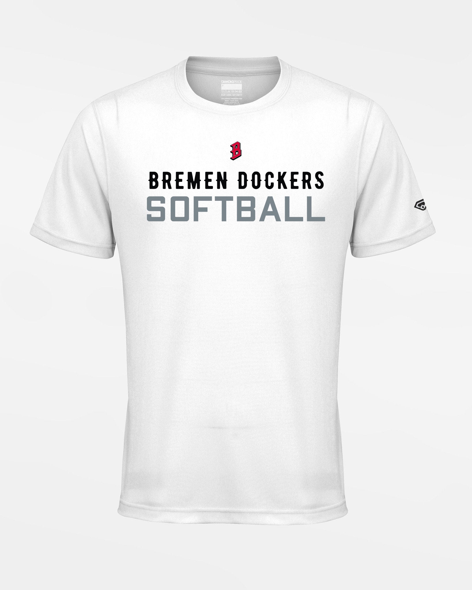 Diamond Pride Basic Functional T-Shirt "Bremen Dockers", Softball, weiss-DIAMOND PRIDE