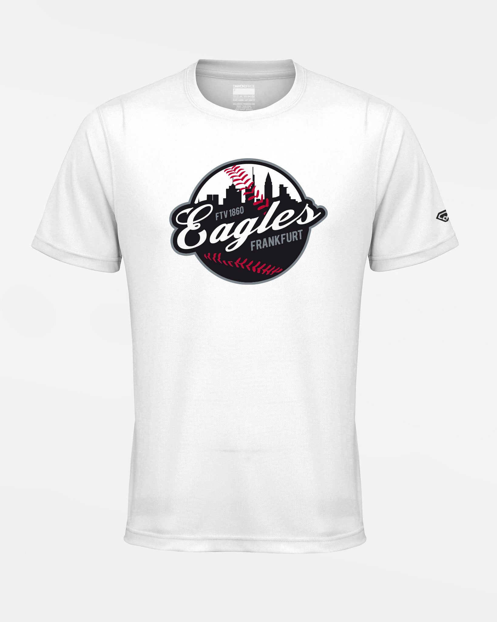 Diamond Pride Basic Functional T-Shirt "Frankfurt Eagles", Crest, weiss-DIAMOND PRIDE