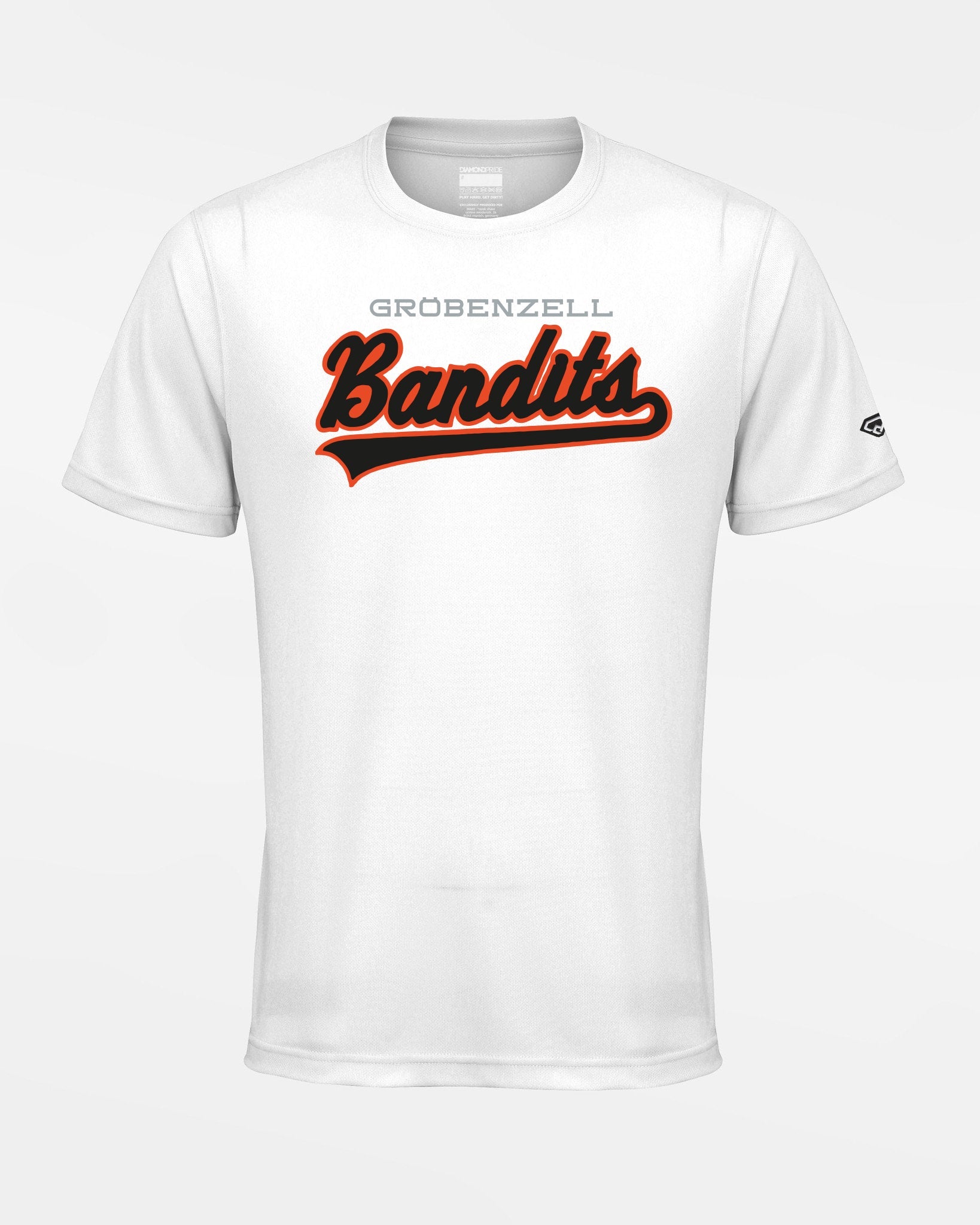 Diamond Pride Basic Functional T-Shirt "Gröbenzell Bandits", City, weiss-DIAMOND PRIDE