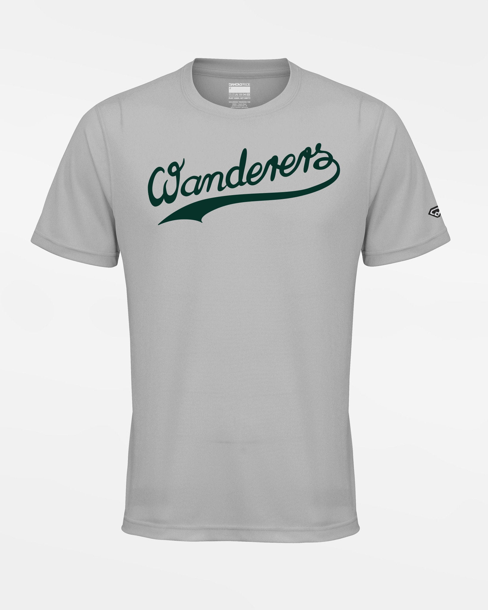 Diamond Pride Basic Functional T-Shirt "Herrenberg Wanderers", Script, grau-DIAMOND PRIDE
