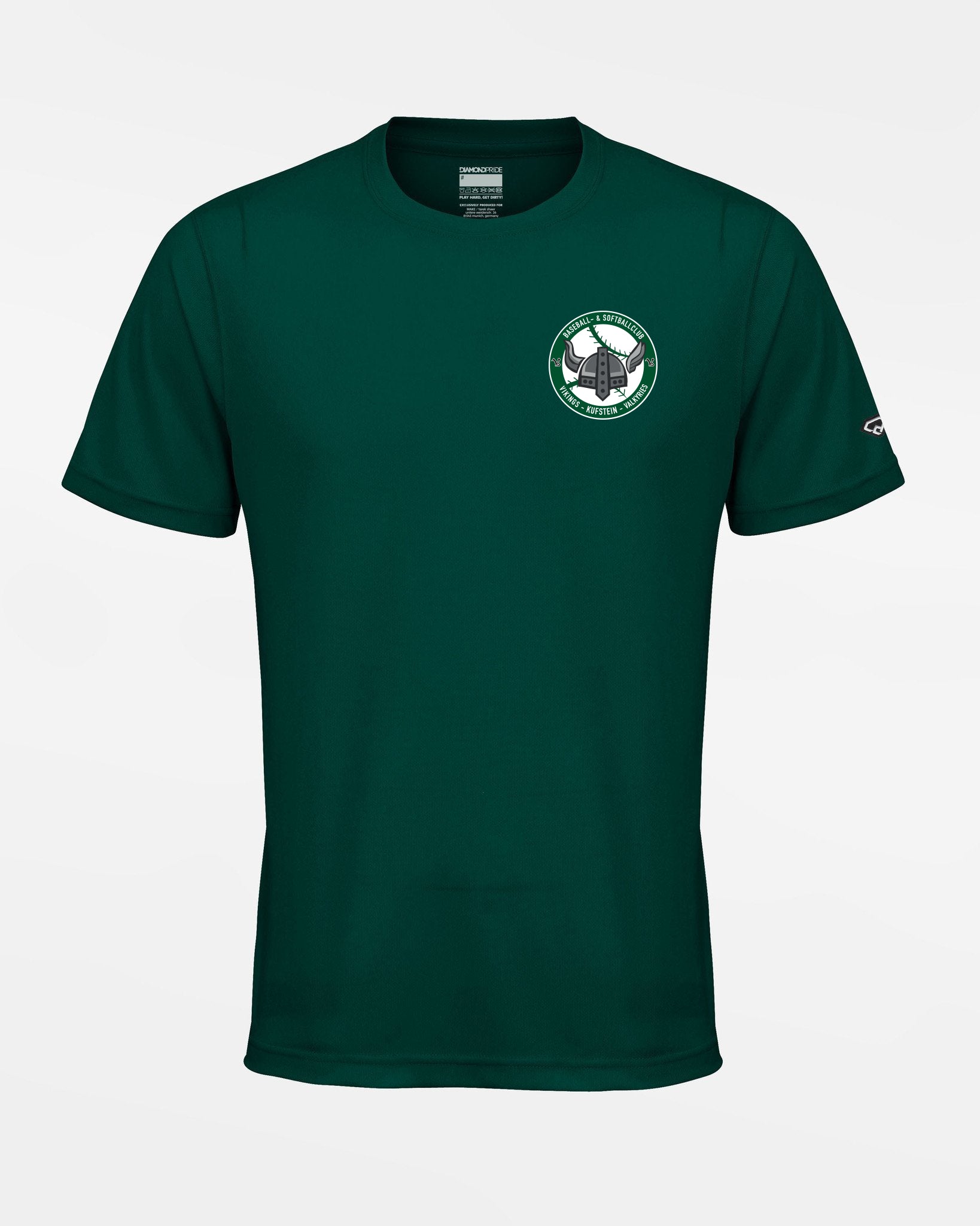 Diamond Pride Basic Functional T-Shirt „Kufstein Vikings“, Crest, dunkelgrün-DIAMOND PRIDE