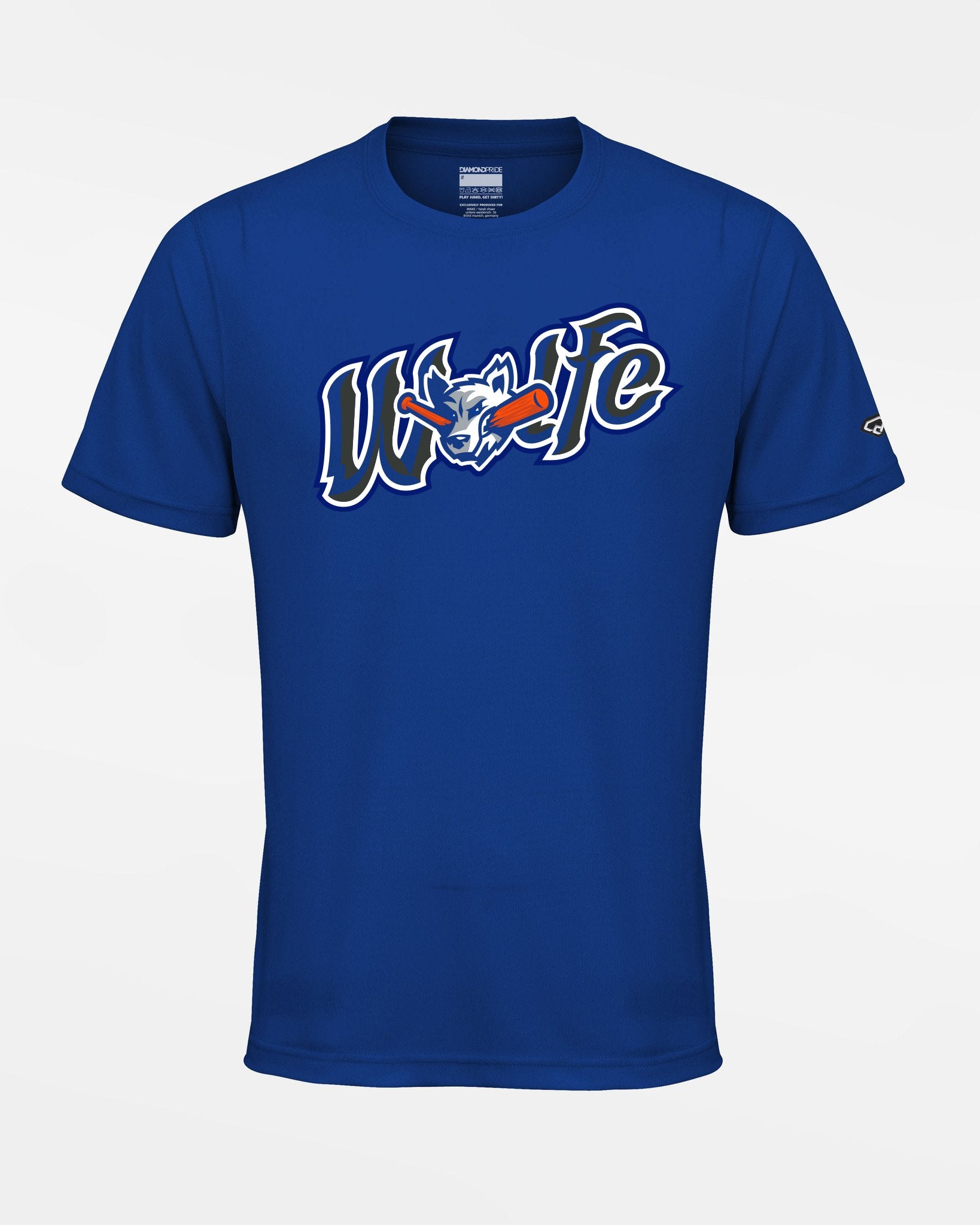 Diamond Pride Basic Functional T-Shirt "Laufer Wölfe", Script, royal blau-DIAMOND PRIDE