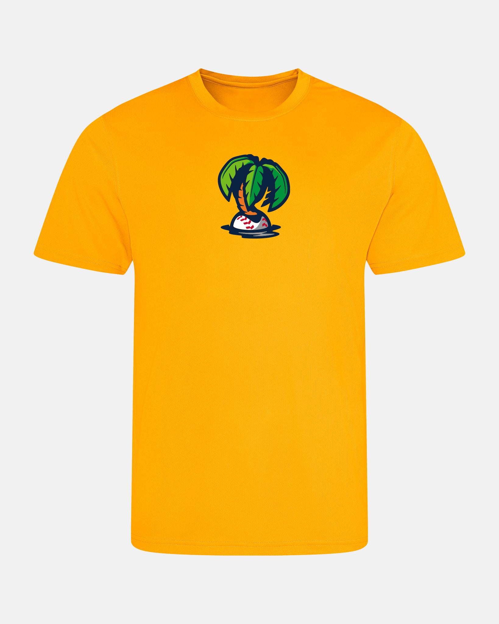 Diamond Pride Basic Functional T-Shirt "Munich Caribes", Palme, gelb-DIAMOND PRIDE