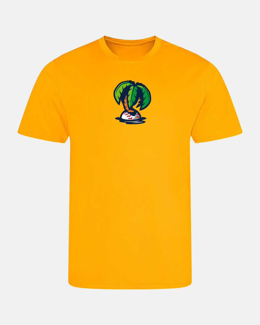 Diamond Pride Basic Functional T-Shirt "Munich Caribes", Palme, gelb-DIAMOND PRIDE