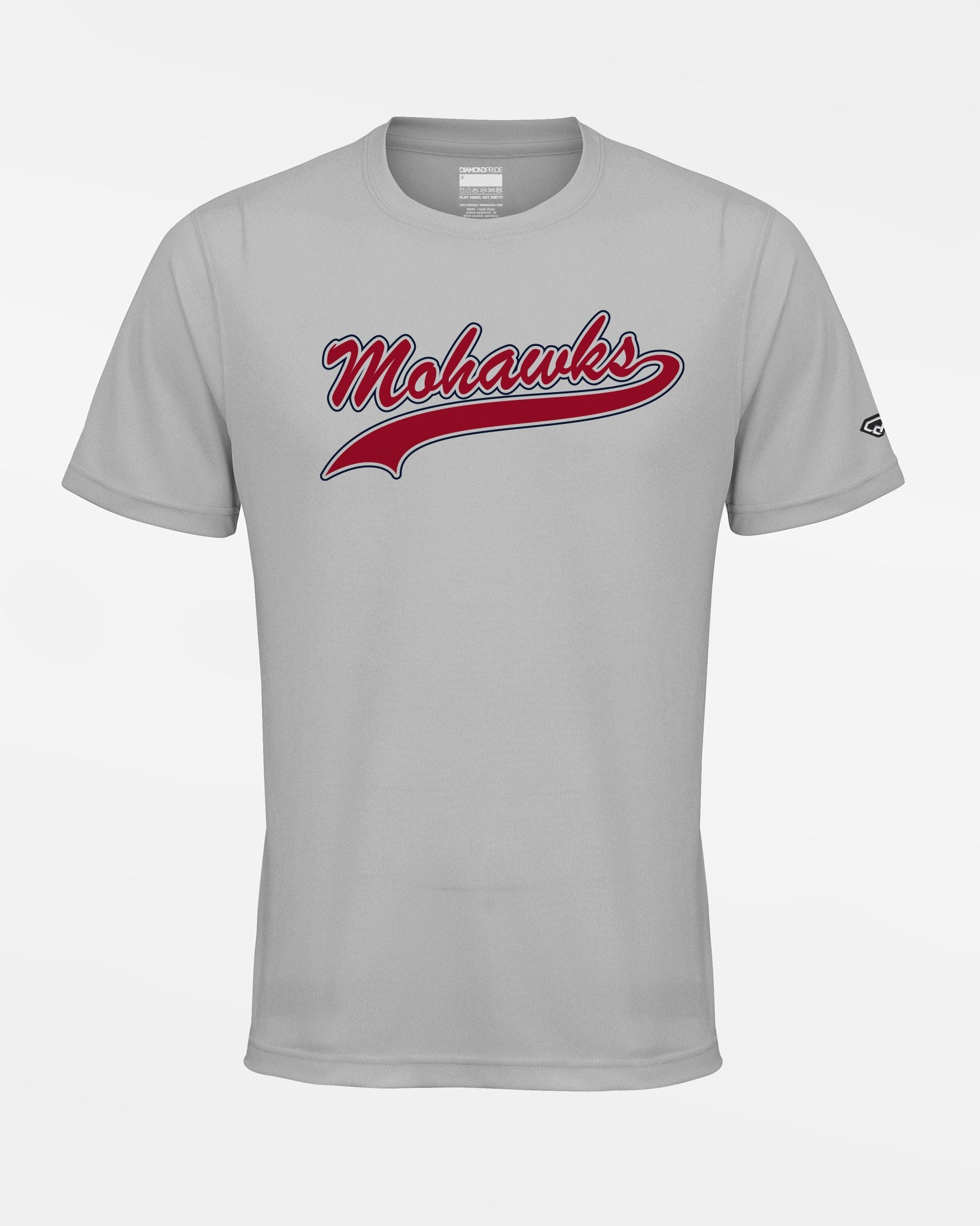 Diamond Pride Basic Functional T-Shirt "Nagold Mohawks", Script, grau-DIAMOND PRIDE