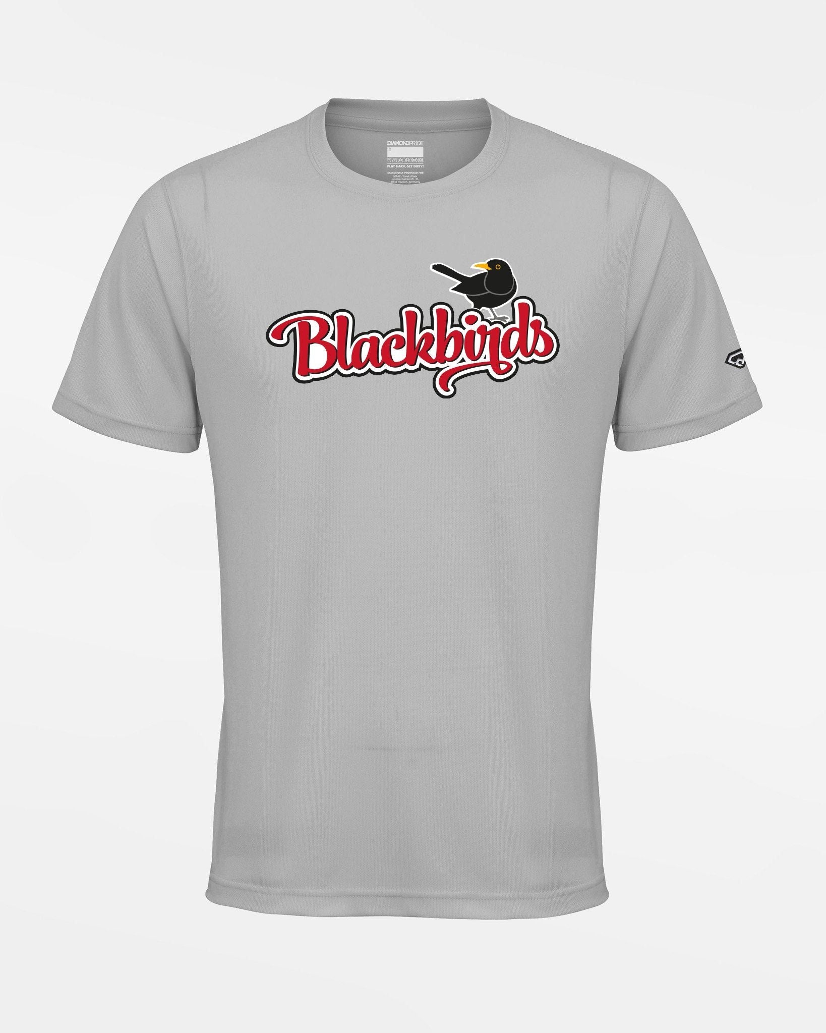 Diamond Pride Basic Functional T-Shirt "Wolfsburg Blackbirds", Bird, grau-DIAMOND PRIDE