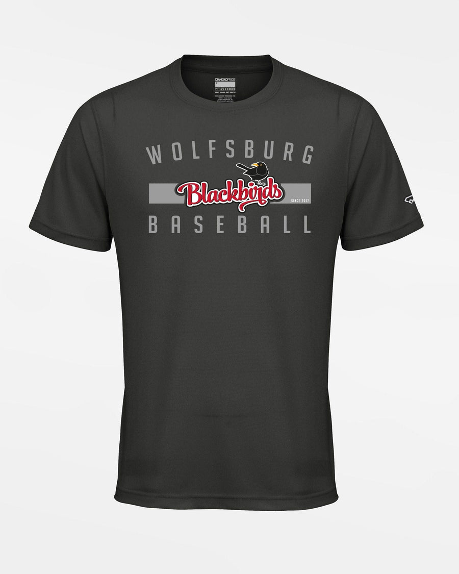 Diamond Pride Basic Functional T-Shirt "Wolfsburg Blackbirds", Script, dunkelgrau-DIAMOND PRIDE