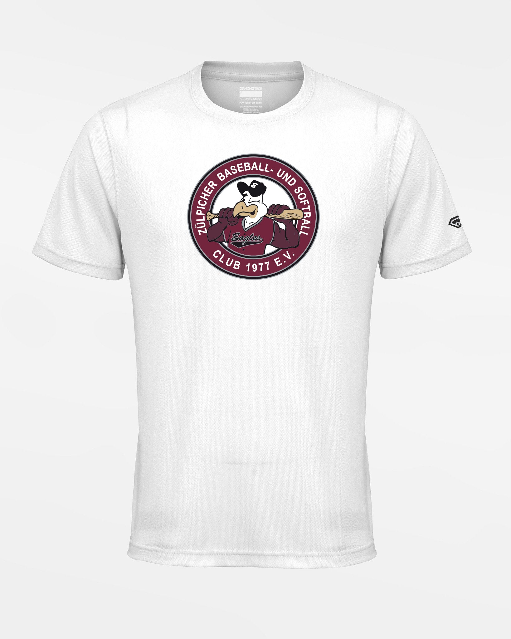 Diamond Pride Basic Functional T-Shirt "Zülpich Eagles", Crest, weiss-DIAMOND PRIDE