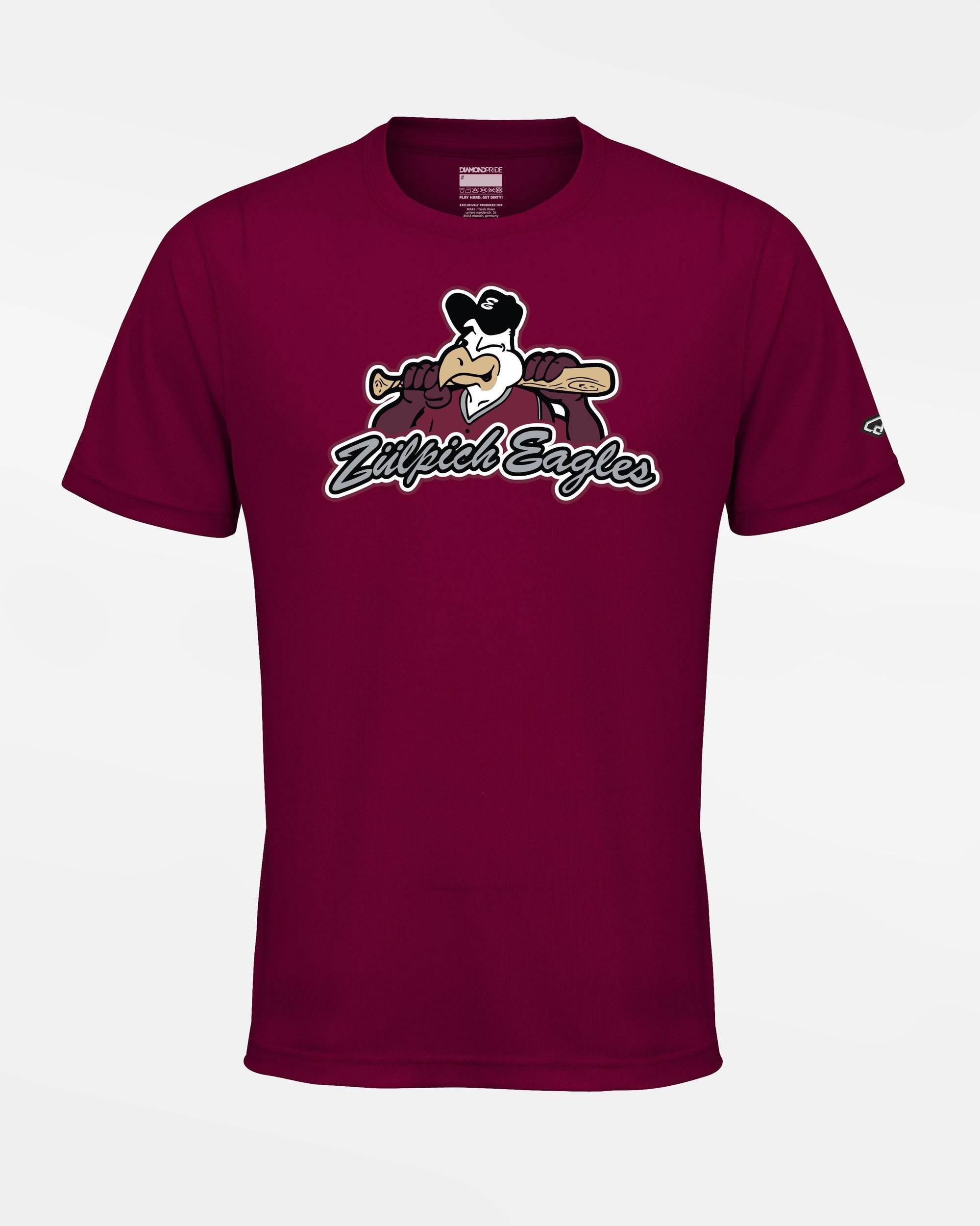 Diamond Pride Basic Functional T-Shirt "Zülpich Eagles", Primary Logo, maroon-rot-DIAMOND PRIDE