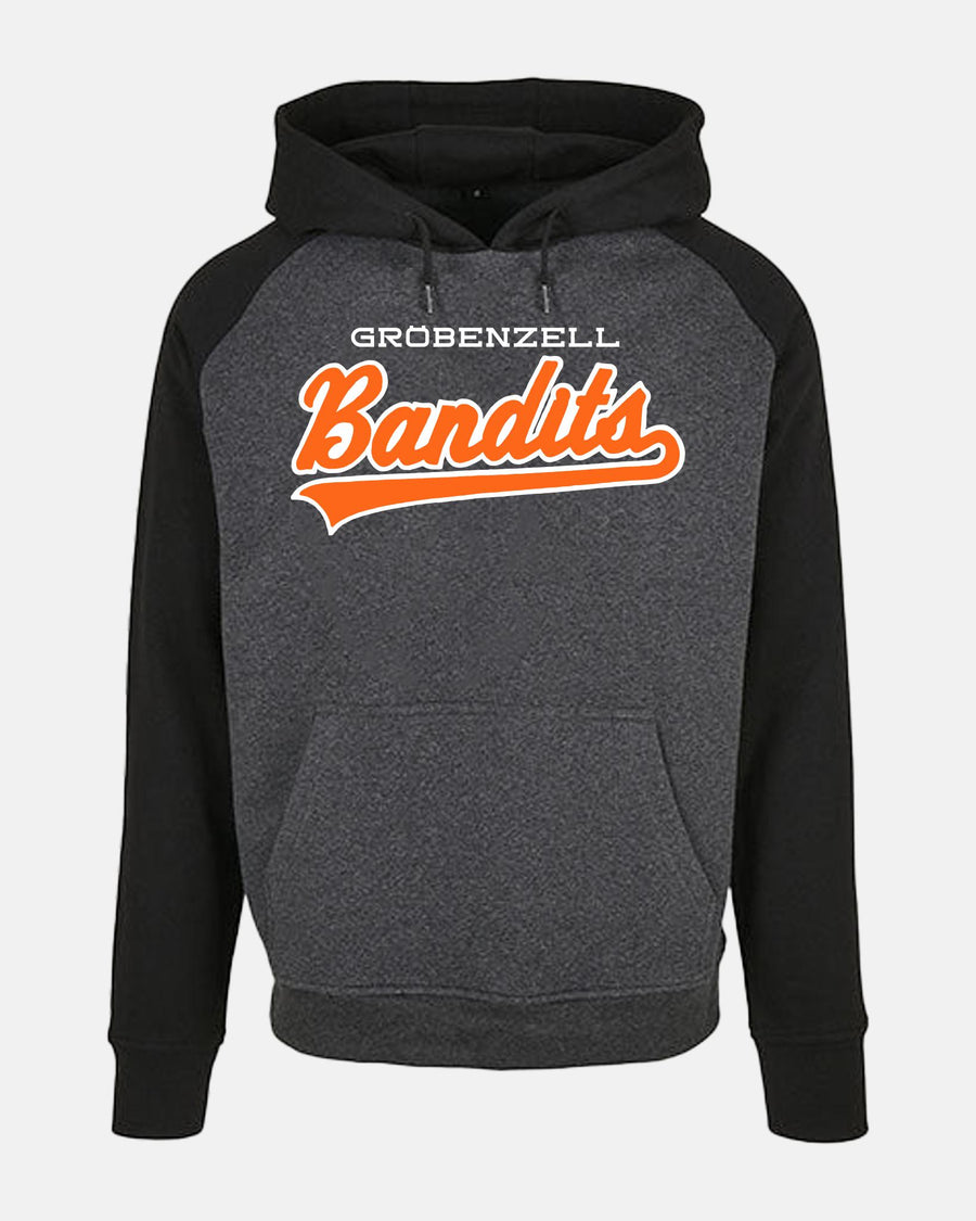 Diamond Pride Basic Raglan Hoodie "Gröbenzell Bandits", City, schwarz-dunkelgrau-DIAMOND PRIDE
