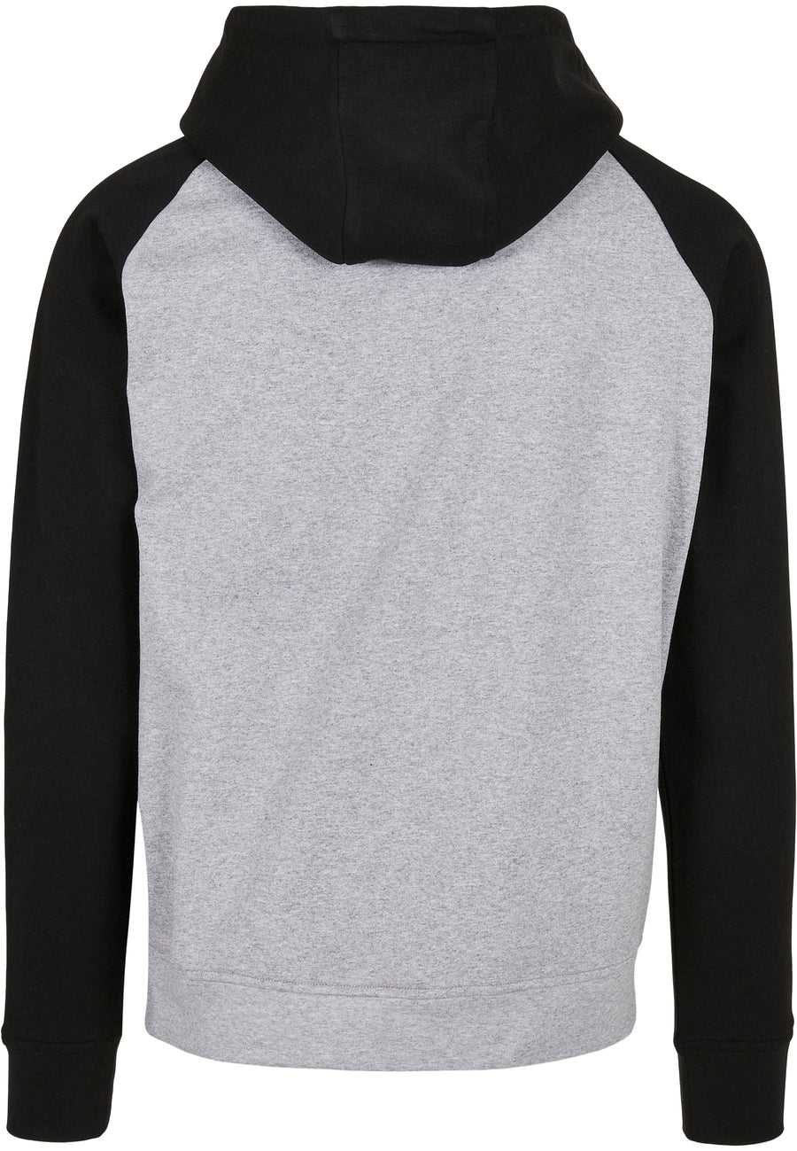 Diamond Pride Basic Raglan Hoodie "Hard Bulls", schwarz-heather grau-DIAMOND PRIDE