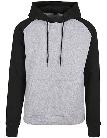 Diamond Pride Basic Raglan Hoodie "Hard Bulls", schwarz-heather grau-DIAMOND PRIDE