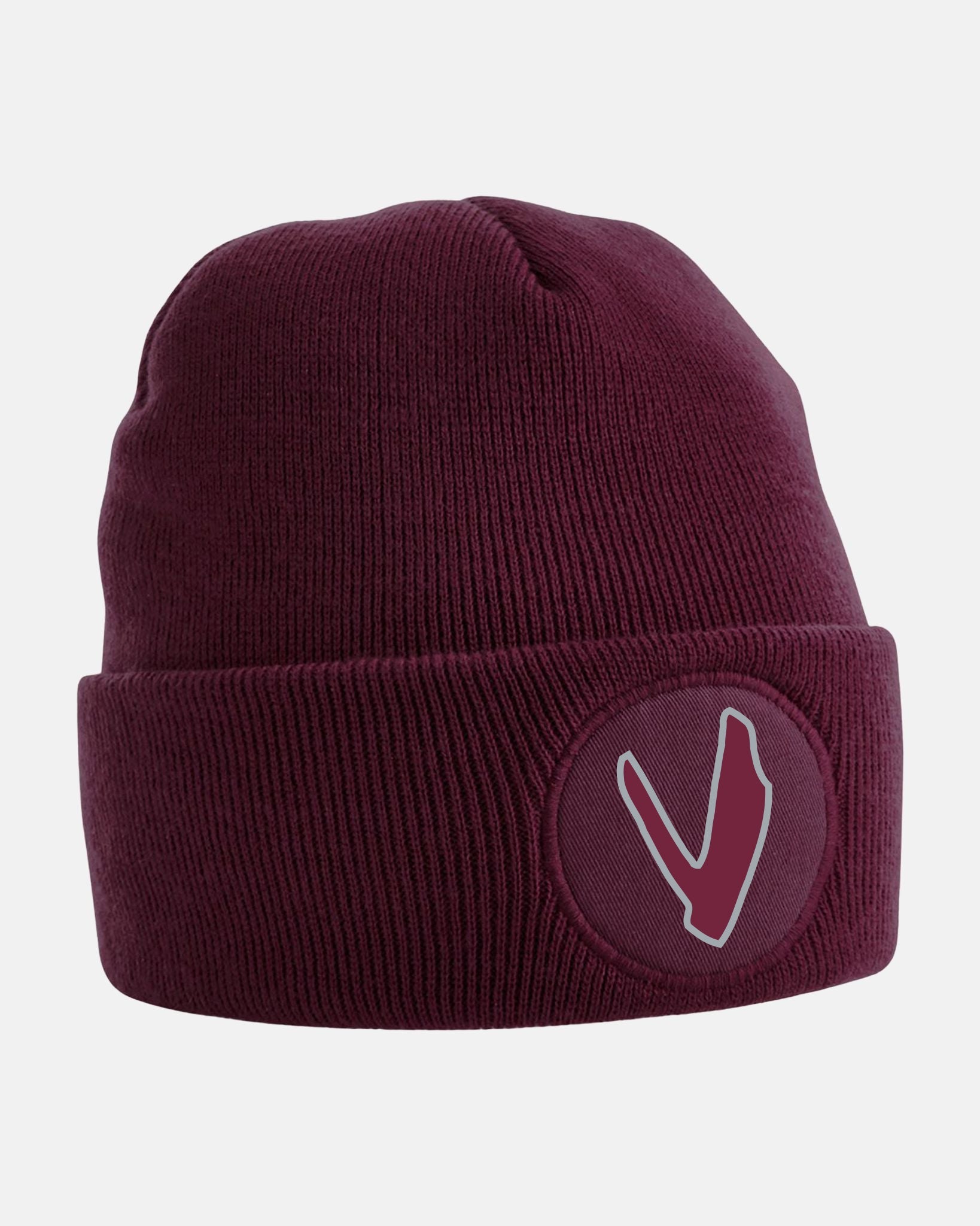 Diamond Pride Circle Patch Beanie "Wesseling Vermins", V, maroon-rot