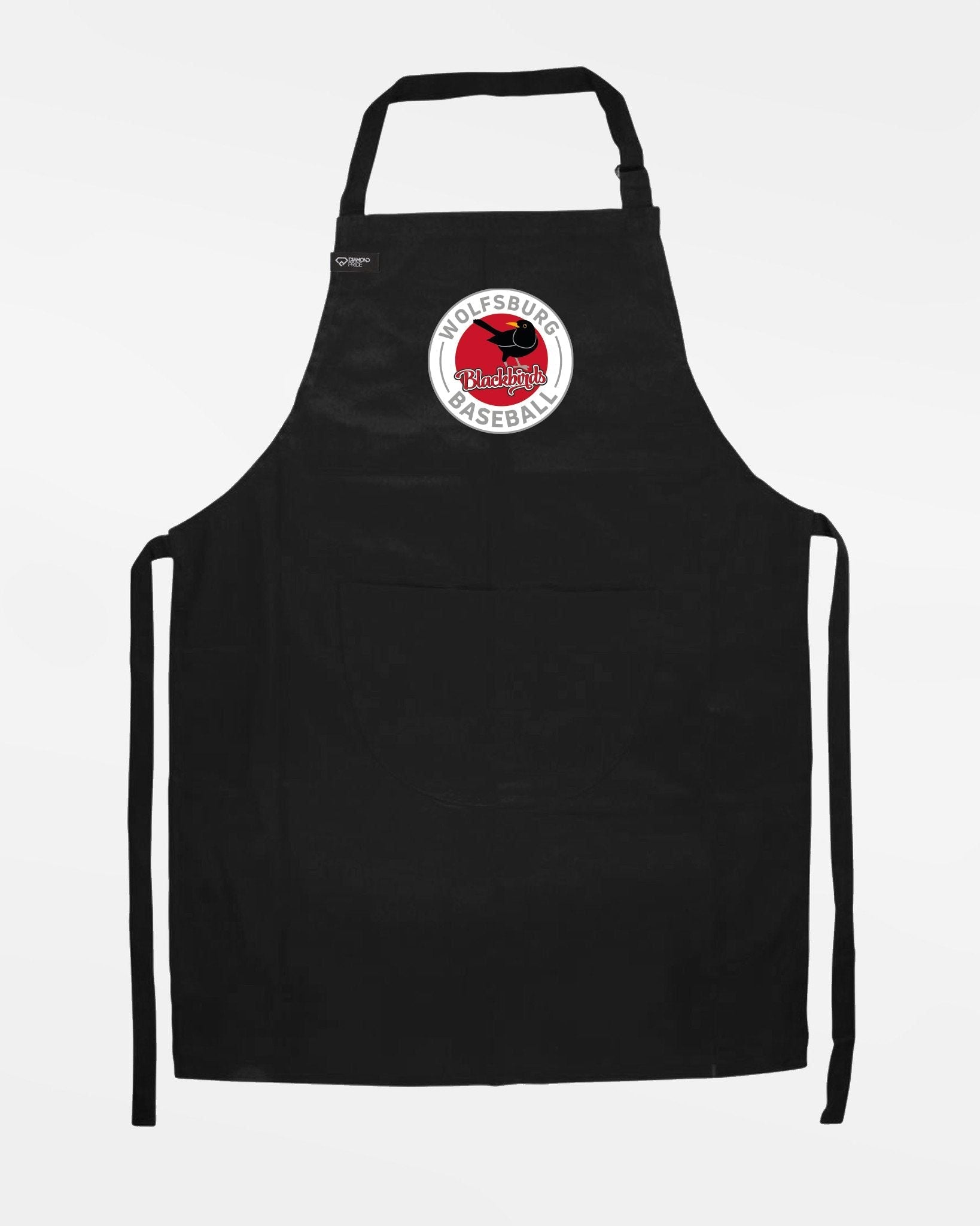 Diamond Pride Grillschürze & Kochschürze "Wolfsburg Blackbirds", Crest, schwarz-DIAMOND PRIDE