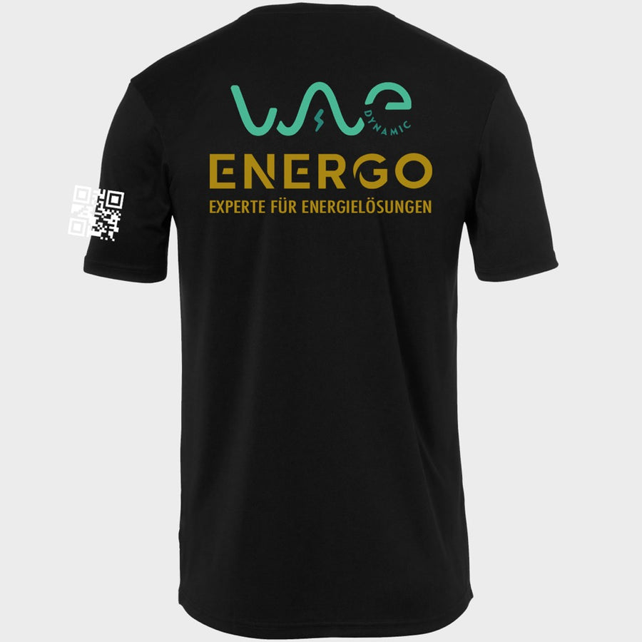 Diamond Pride Basic Functional T-Shirt "Füssen Royal Bavarians", RB, schwarz, Sponsor ENERGO & QR Code - SONDERPREIS-DIAMOND PRIDE