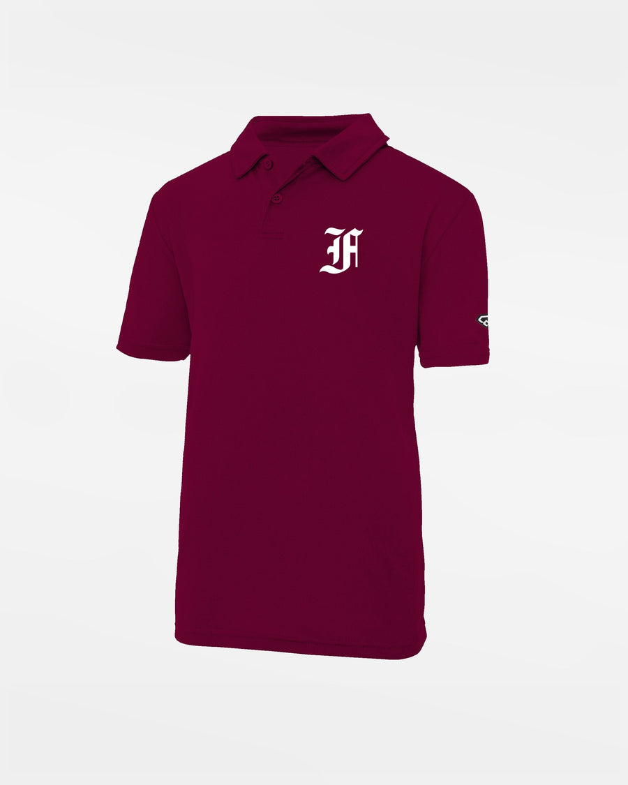 Diamond Pride Kids Basic Functional Polo-Shirt "Berlin Flamingos", F, burgundy-DIAMOND PRIDE