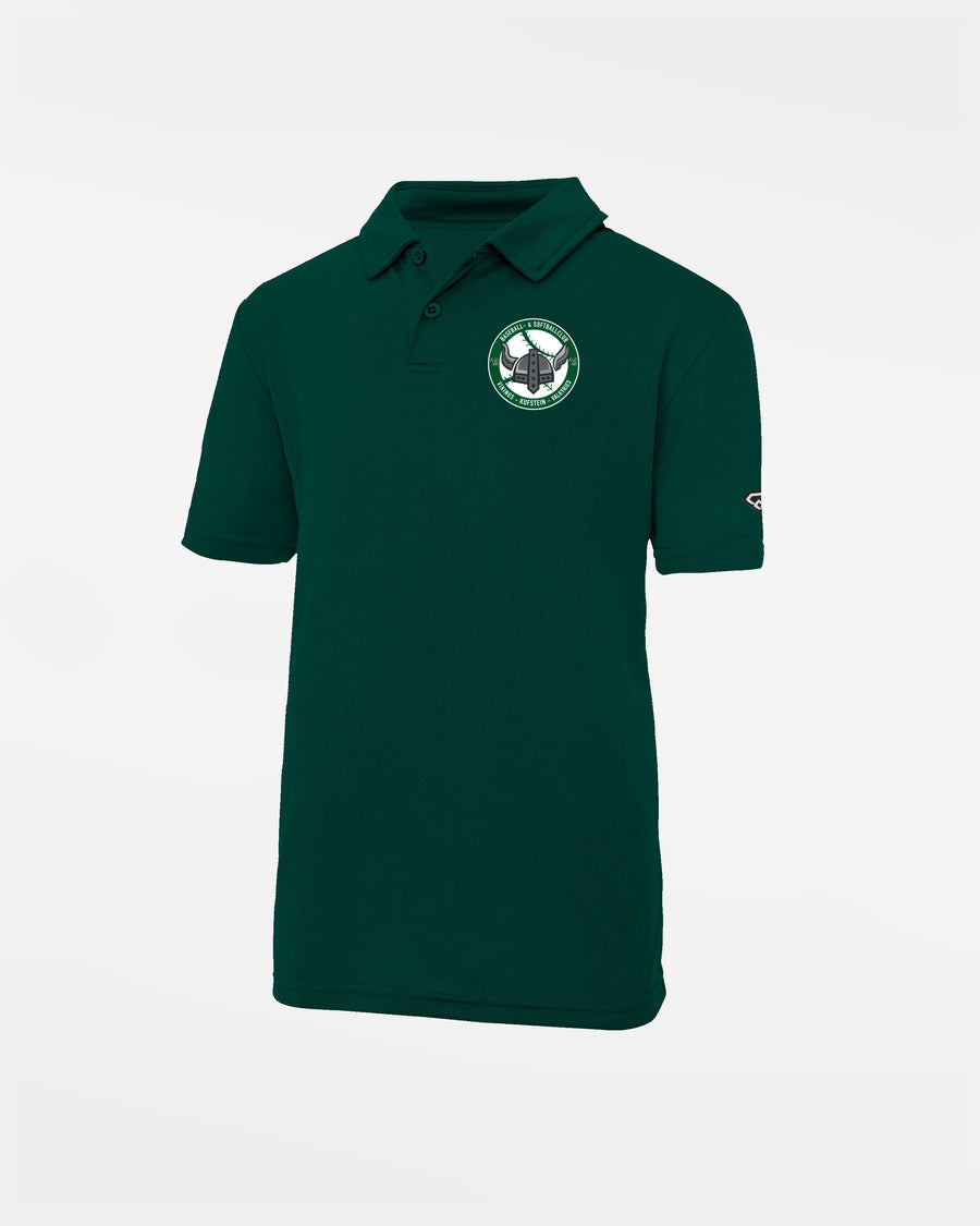Diamond Pride Kids Basic Functional Polo-Shirt "Kufstein Vikings", Crest, dunkelgrün-DIAMOND PRIDE
