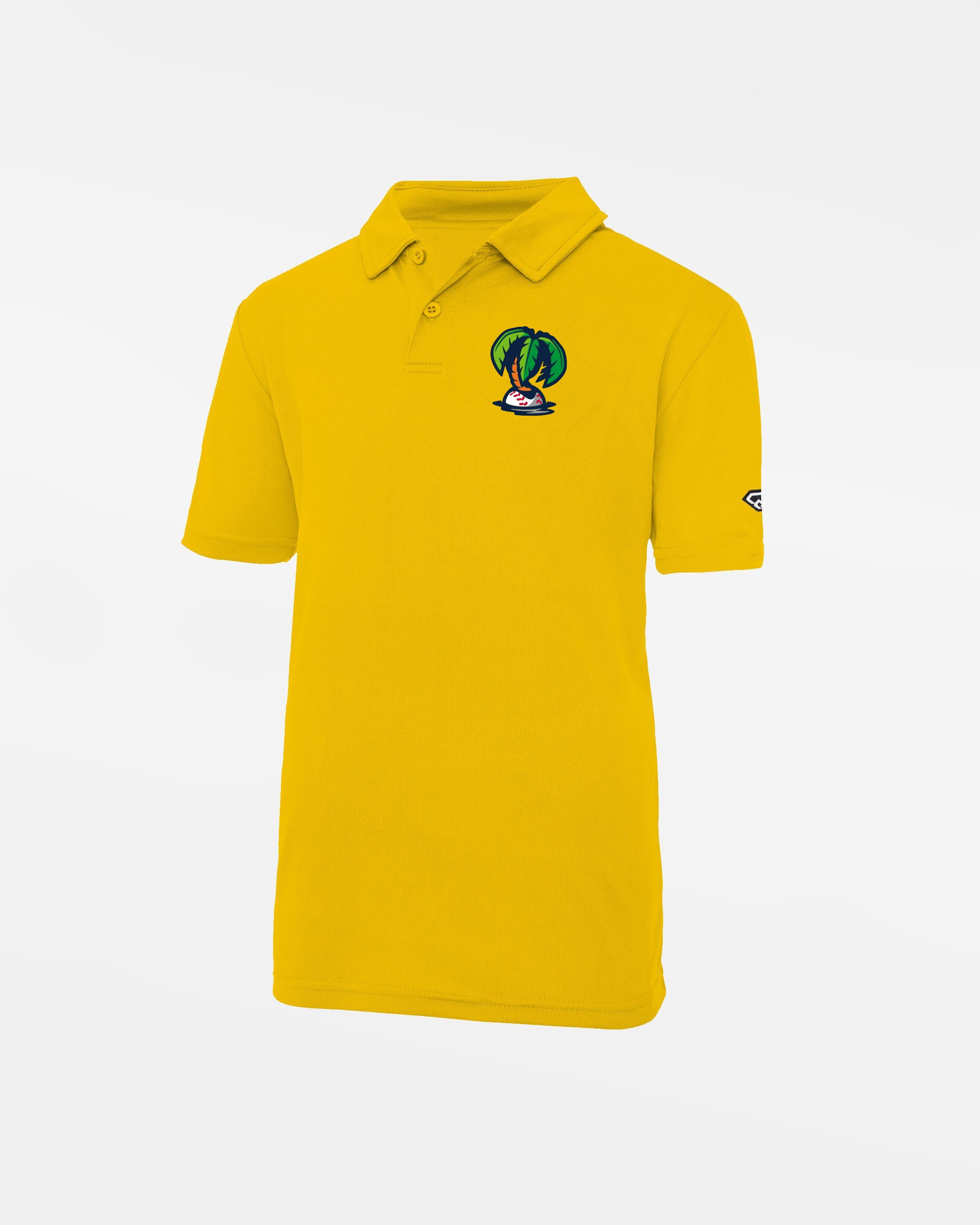 Diamond Pride Kids Basic Functional Polo-Shirt "Munich Caribes", Palme, gelb-DIAMOND PRIDE