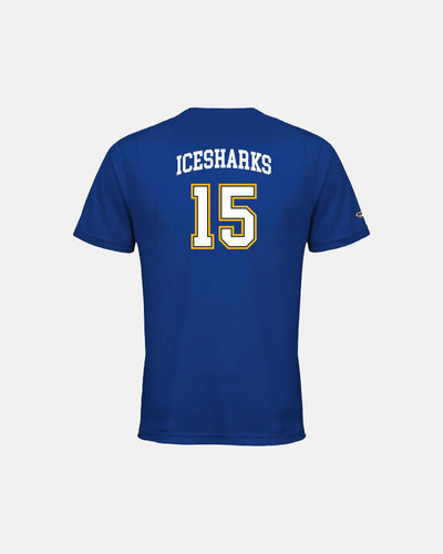 Diamond Pride Kids Basic Functional T-Shirt "Altdorf Icesharks", Script & Player Number, royal-blau-DIAMOND PRIDE