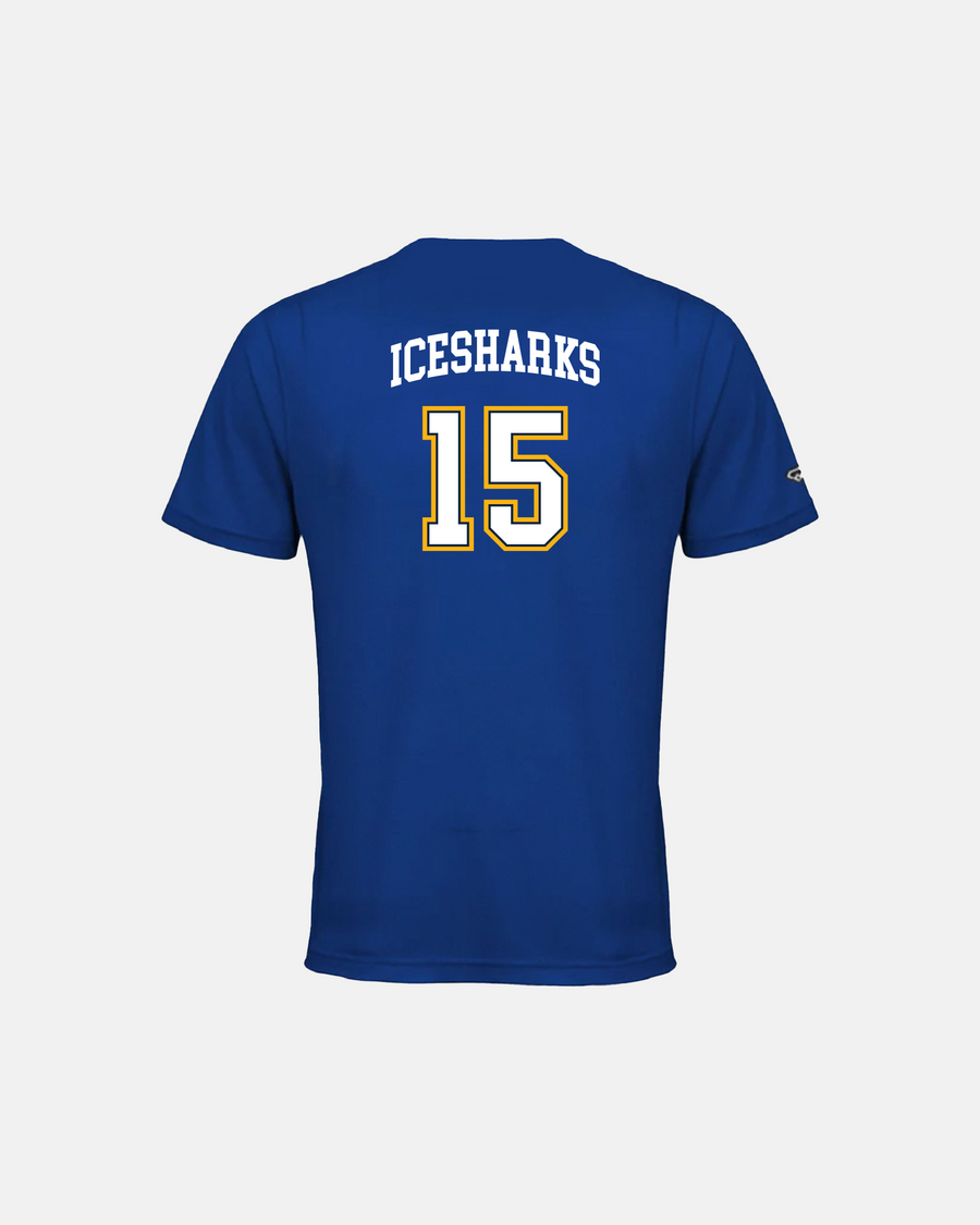 Diamond Pride Kids Basic Functional T-Shirt "Altdorf Icesharks", Script & Player Number, royal-blau-DIAMOND PRIDE