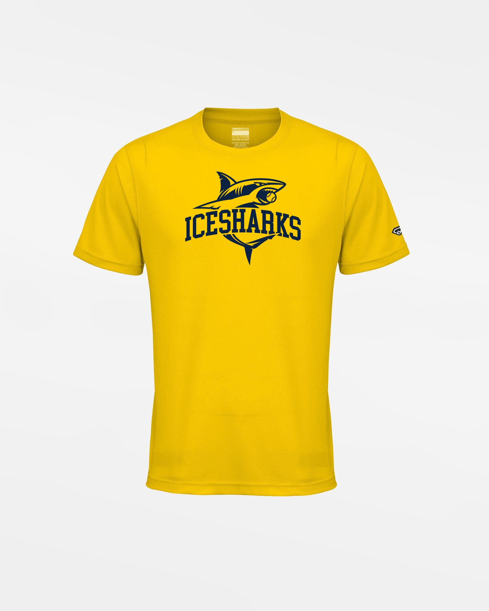 Diamond Pride Kids Basic Functional T-Shirt "Altdorf Icesharks", Shark & Script, gelb-DIAMOND PRIDE