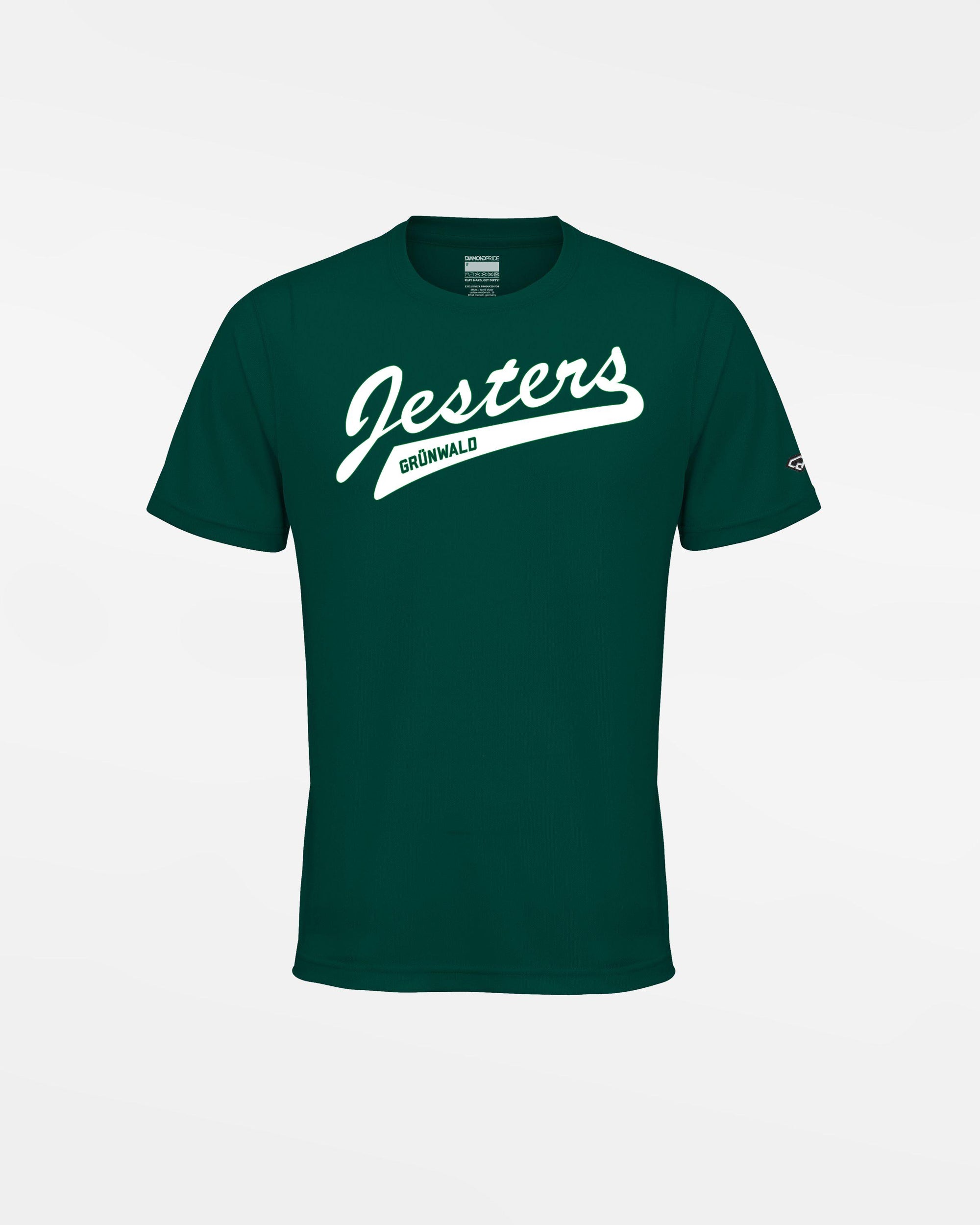 Diamond Pride Kids Basic Functional T-Shirt "Grünwald Jesters", Script, dunkelgrün-DIAMOND PRIDE