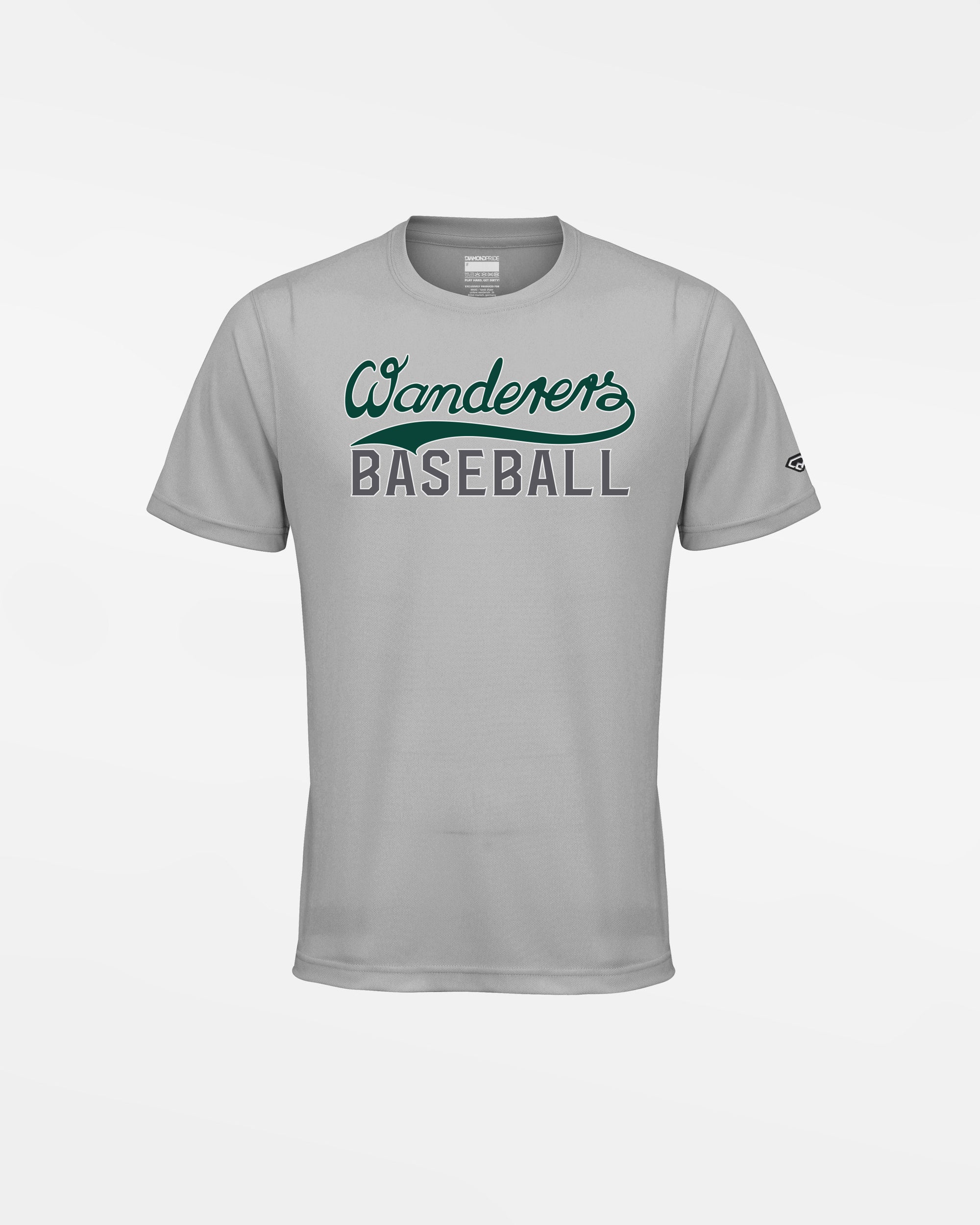 Diamond Pride Kids Basic Functional T-Shirt "Herrenberg Wanderers", Baseball, grau-DIAMOND PRIDE