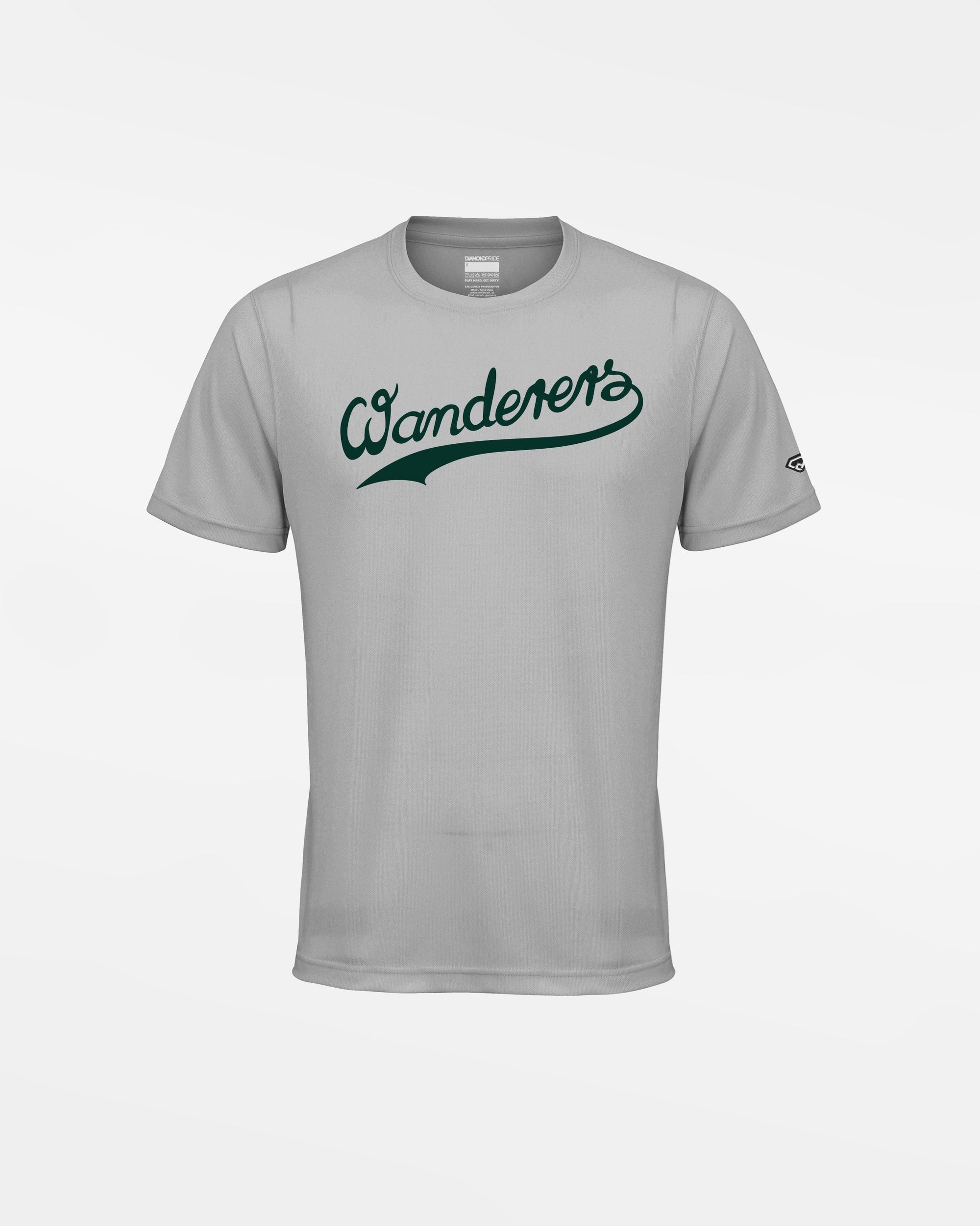 Diamond Pride Kids Basic Functional T-Shirt "Herrenberg Wanderers", Script, grau-DIAMOND PRIDE