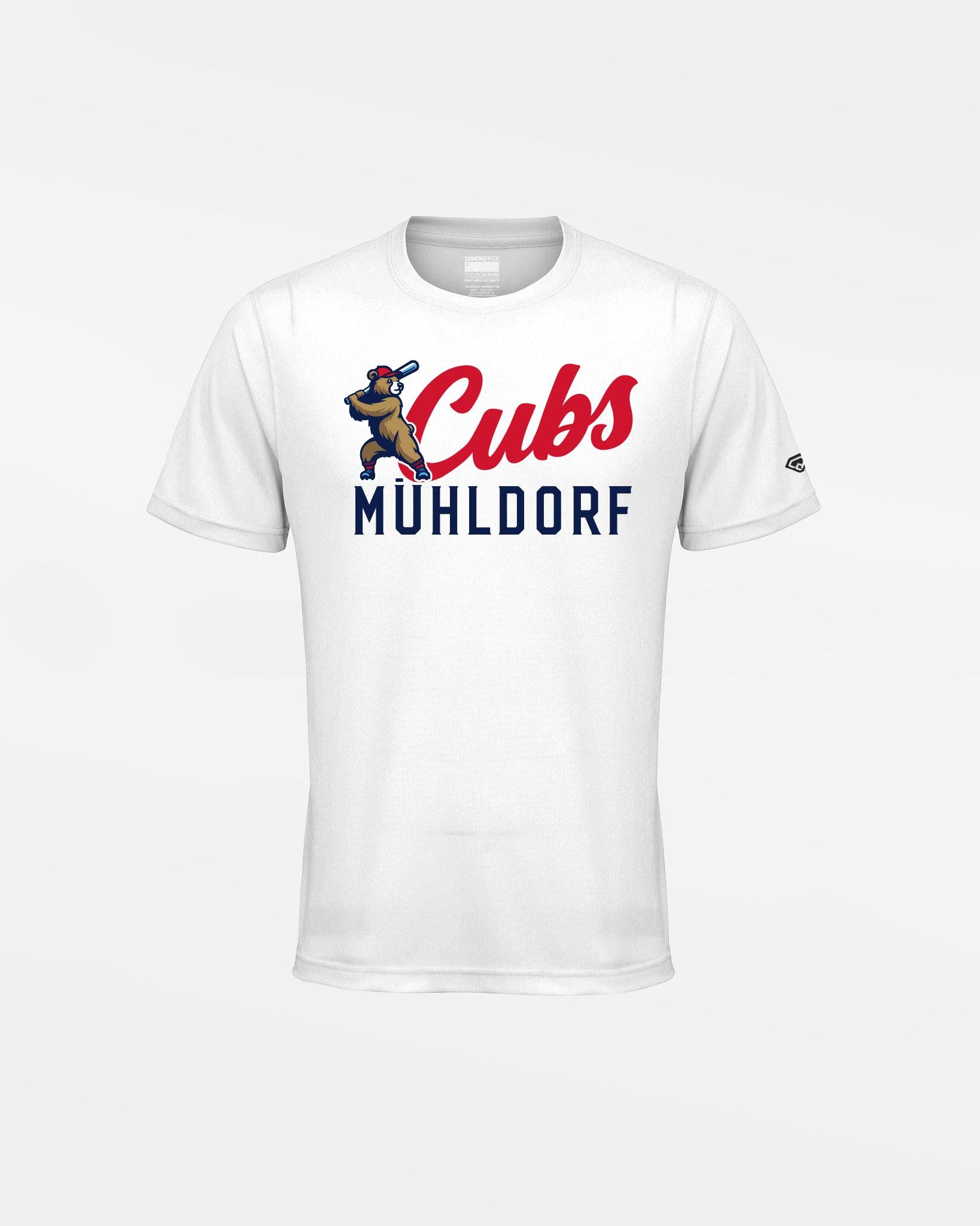 Diamond Pride Kids Basic Functional T-Shirt "Mühldorf Cubs", Primary Logo, weiss-DIAMOND PRIDE