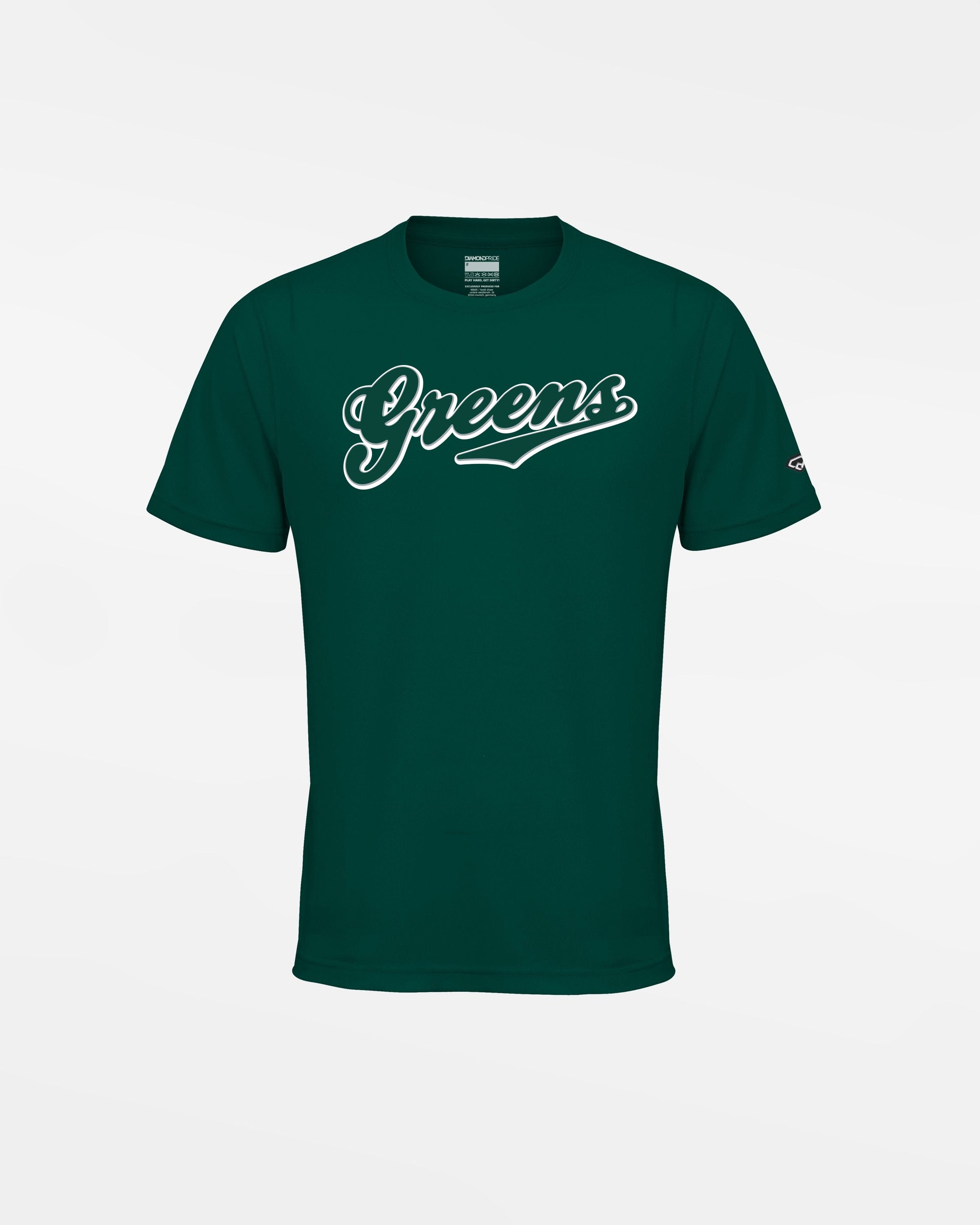 Diamond Pride Kids Basic Functional T-Shirt "Niederlamitz Greens", Logo, dunkelgrün-DIAMOND PRIDE